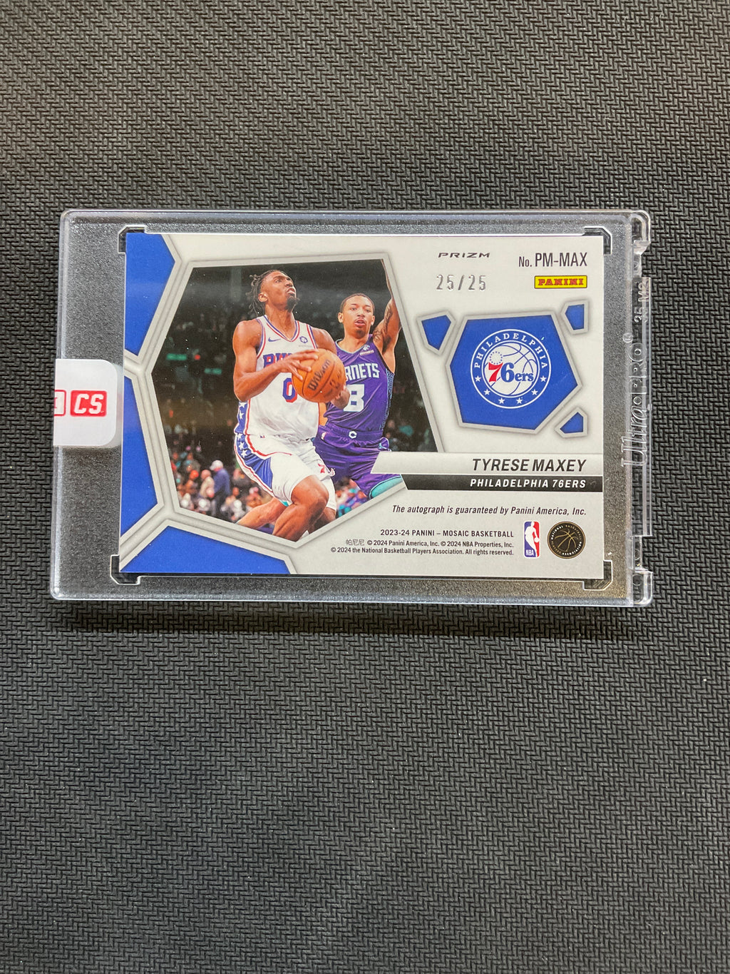 2023-24 Mosaic Tyrese Maxey Pictographs AUto /25 White 76ers