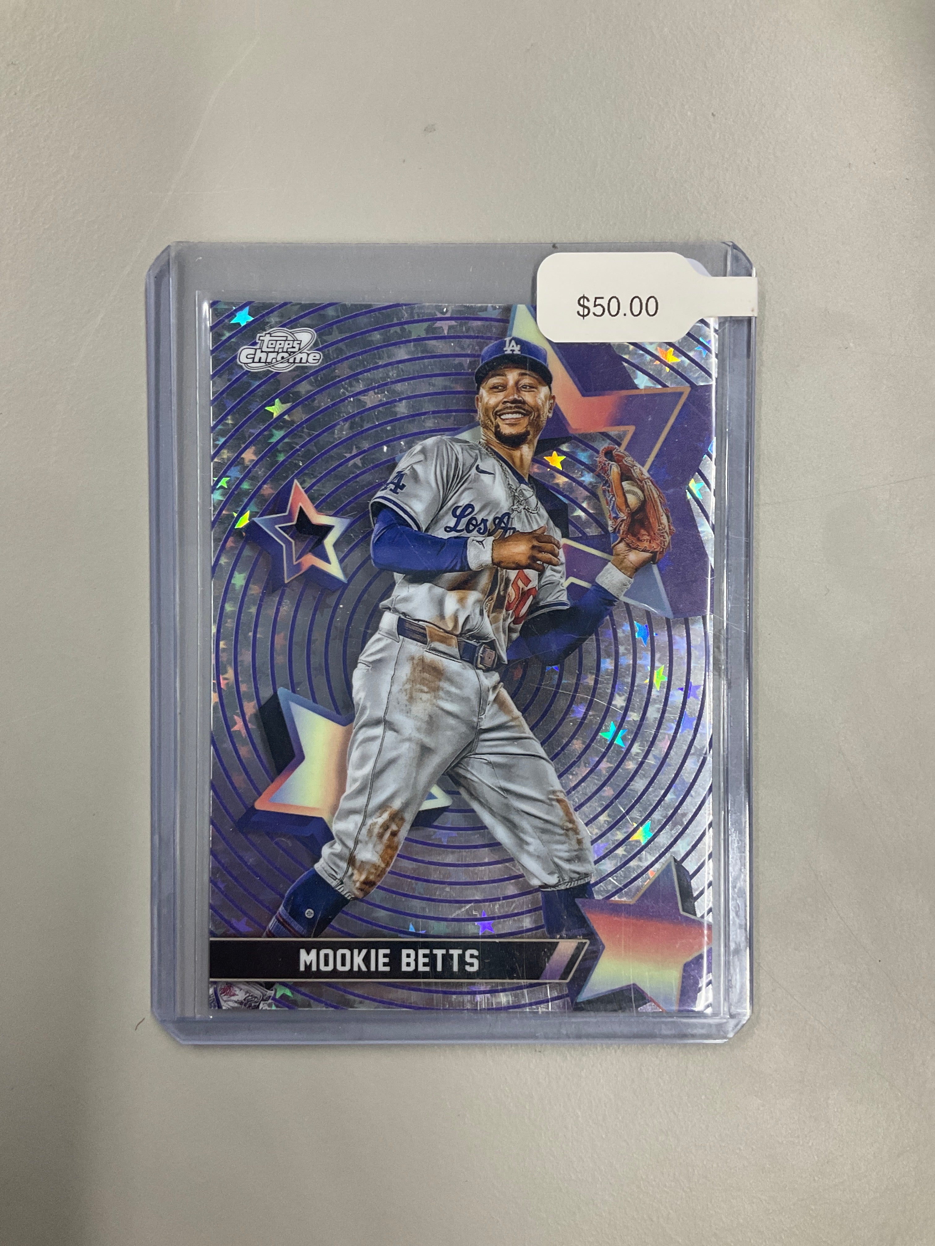 2025 Topps Chrome Cosmic Mookie Betts Purple Starfractor