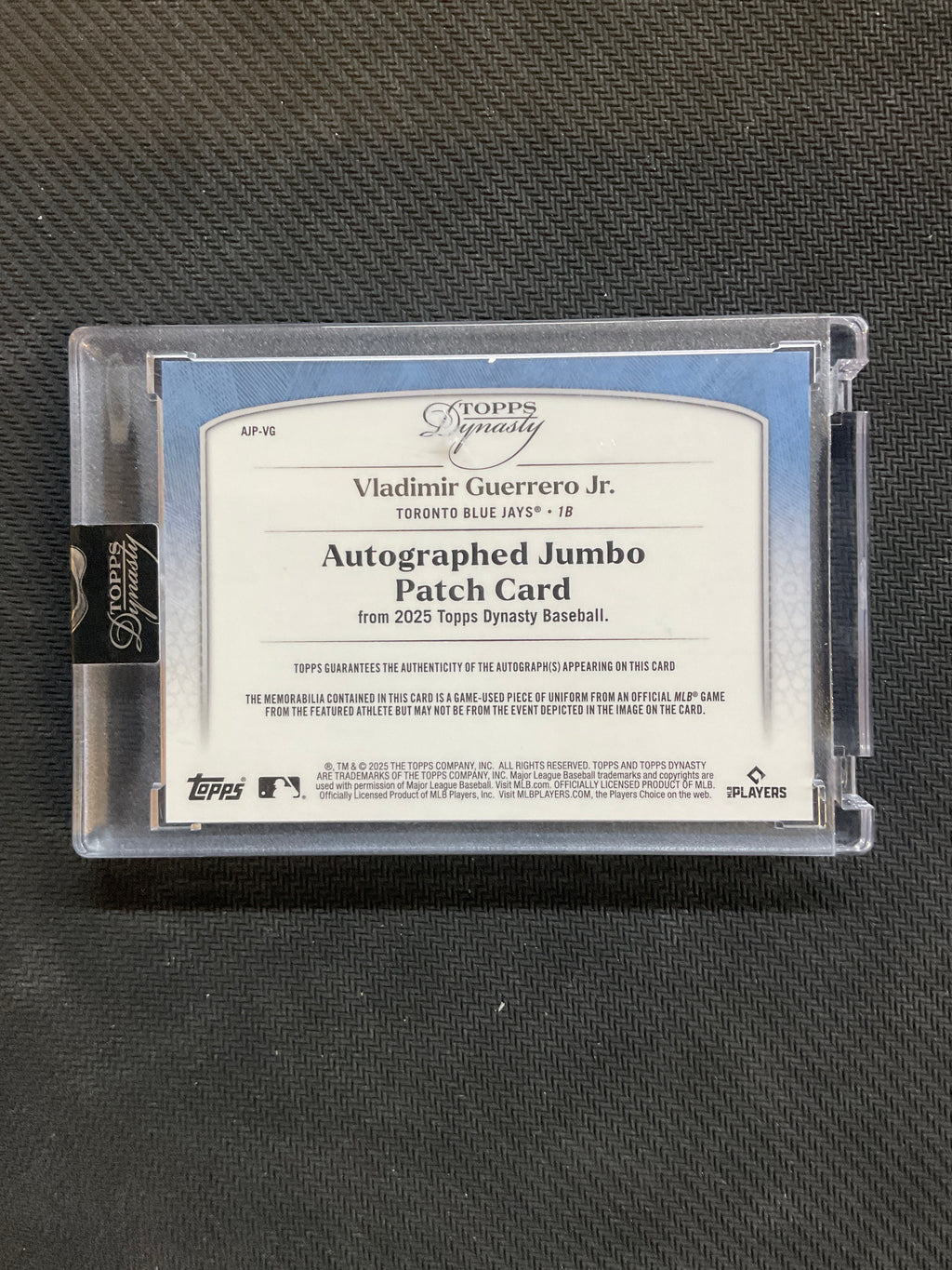 2025 Topps Dynasty Vladimir Guerrero Jr. Patch Auto /5 Blue Jays