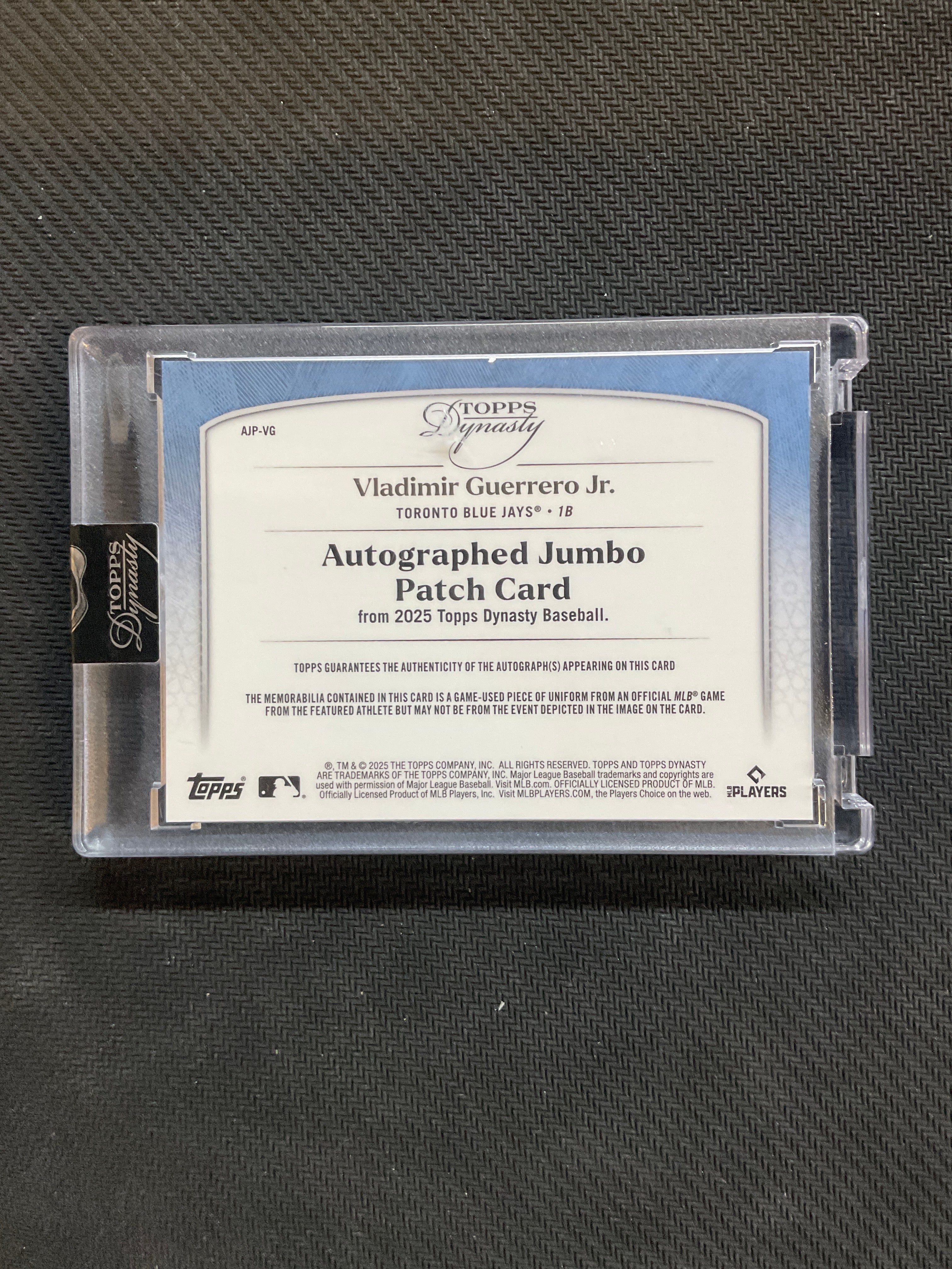 2025 Topps Dynasty Vladimir Guerrero Jr. Patch Auto /5 Blue Jays