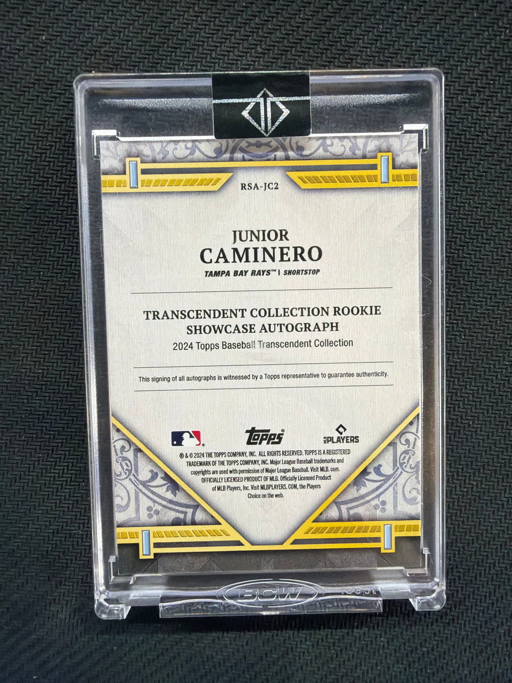 2024 Topps Transcendent Junior Caminero Rookie Auto /25 Rays