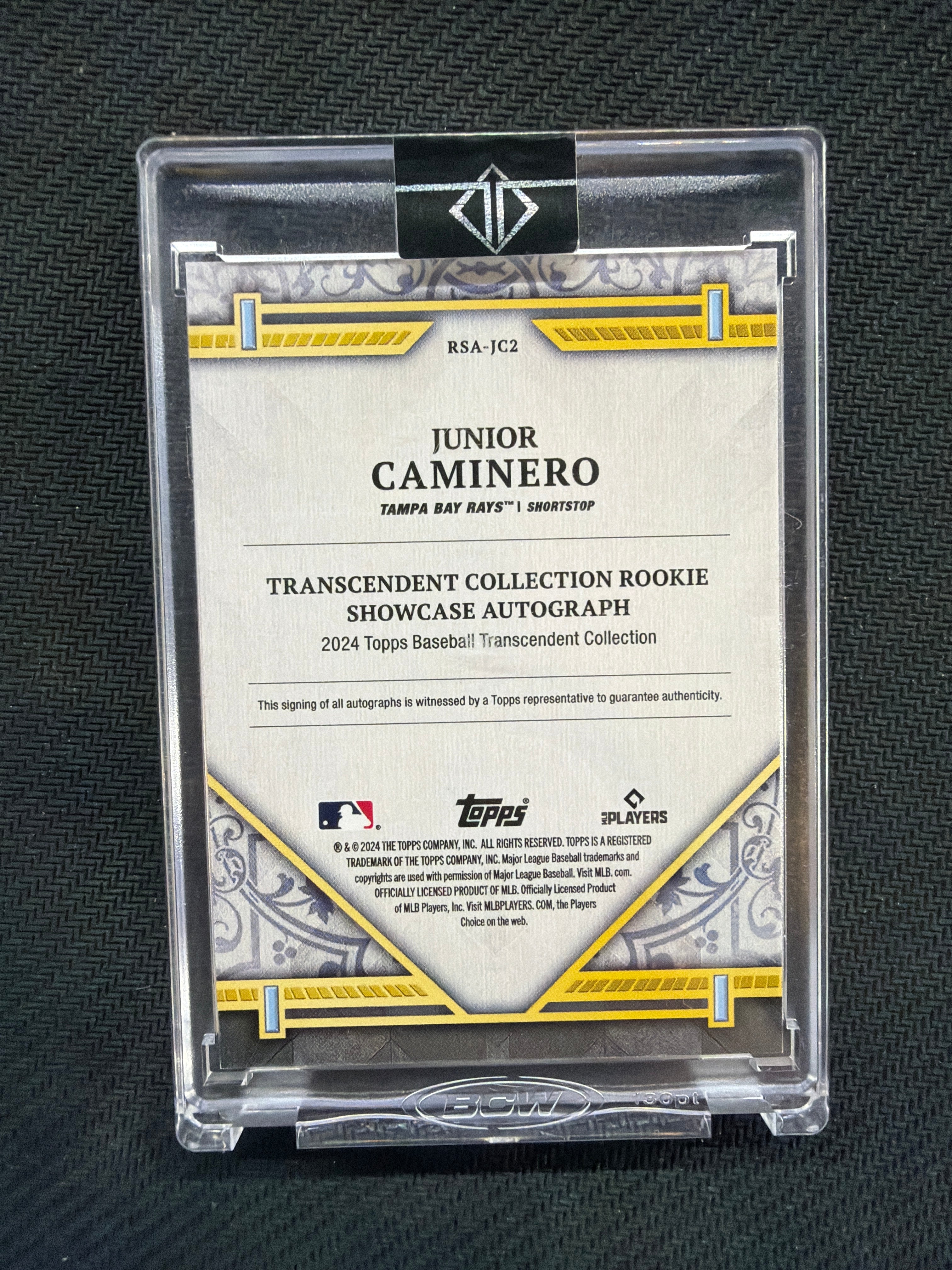 2024 Topps Transcendent Junior Caminero Rookie Auto /25 Rays