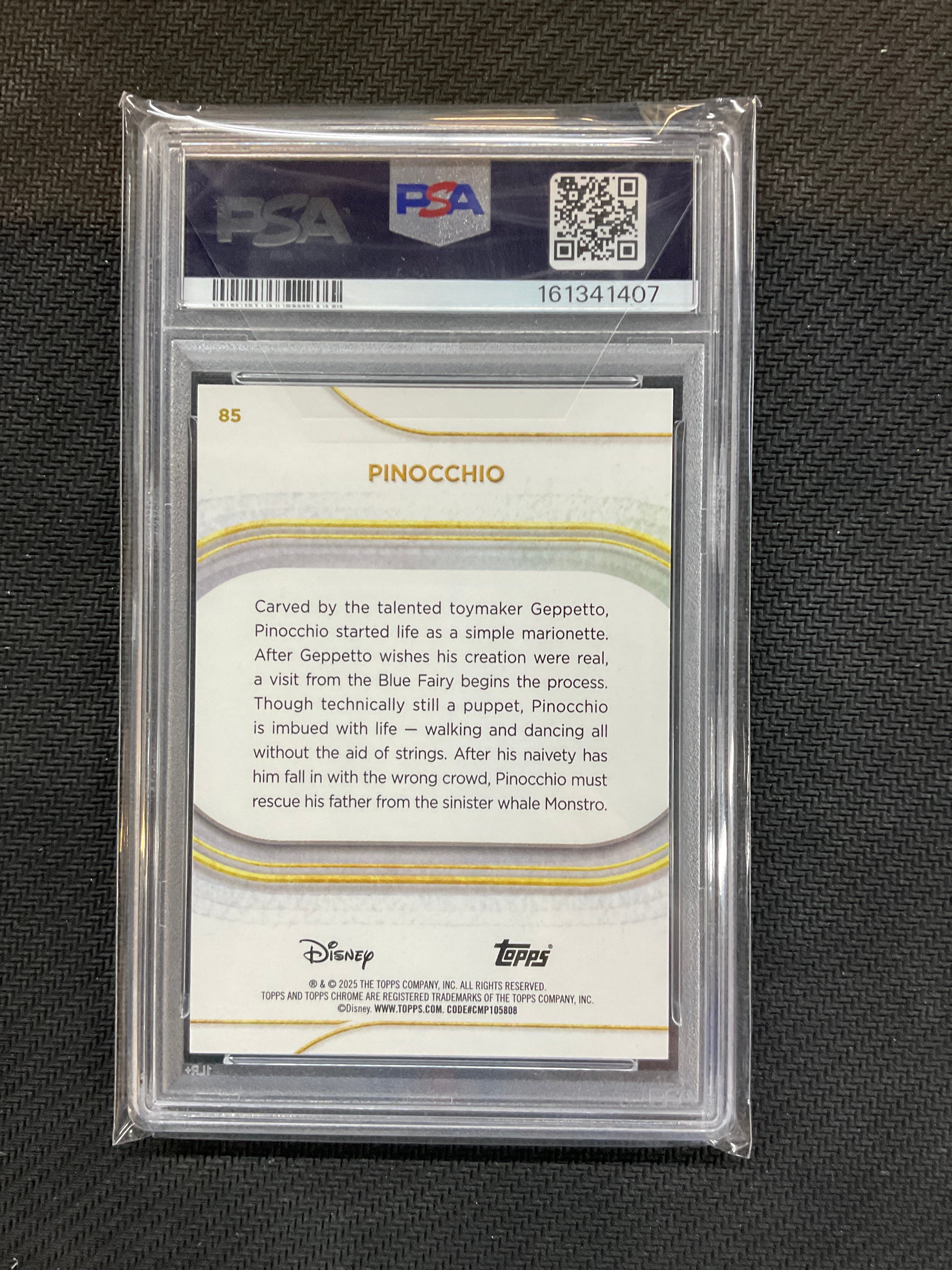 2025 Topps Chrome Disney Pinocchio Image Variation Speckle /265 PSA 10 407