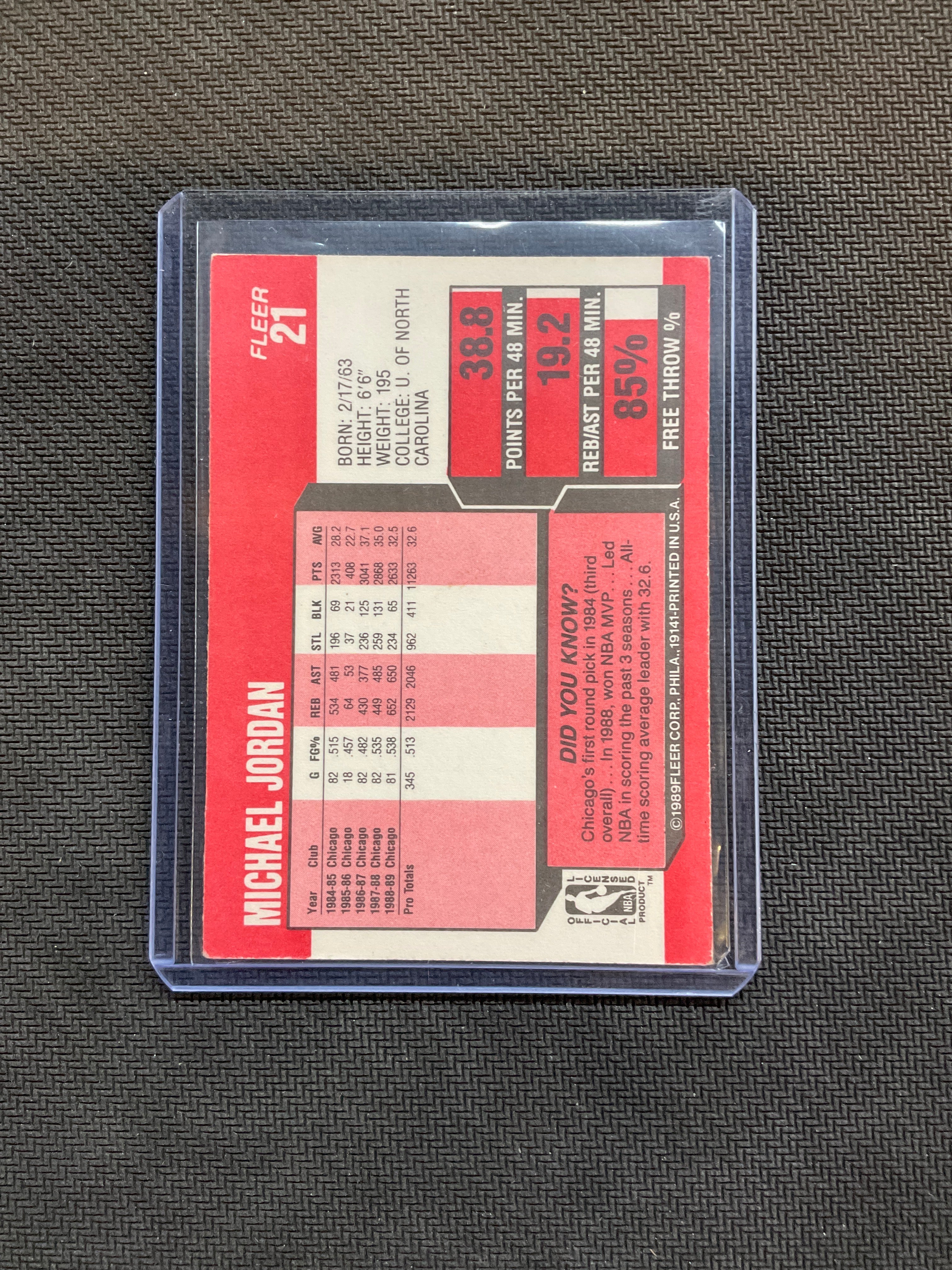1989 Fleer Michael Jordan #21 Bulls