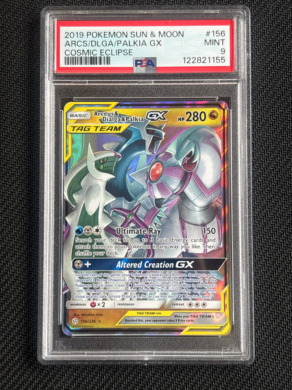 2019 Arceus, Dialga, Palkia GX 156 PSA 9
