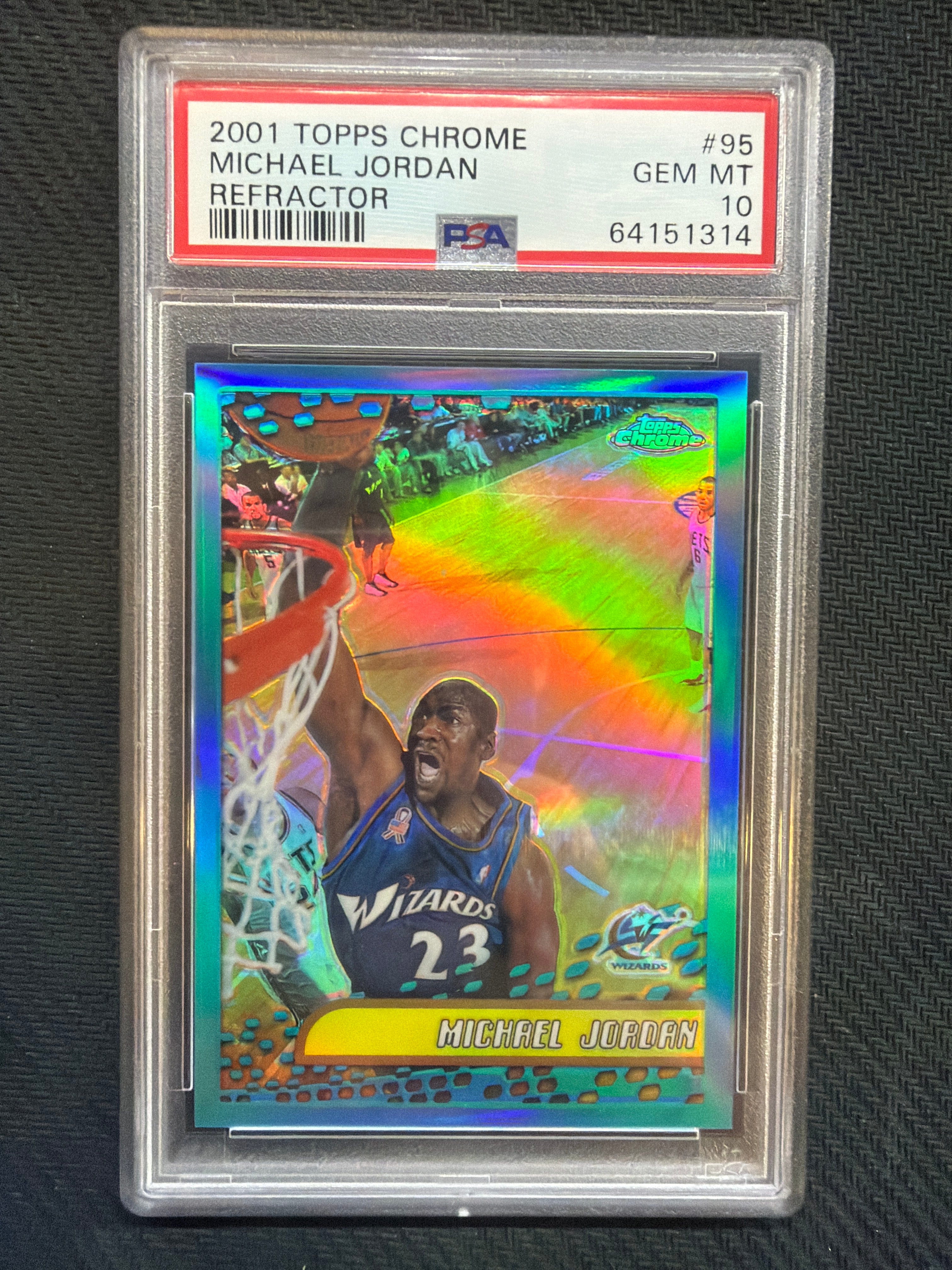 2001 Topps Chrome Michael Jordan #95 Refractor PSA 10 Wizards