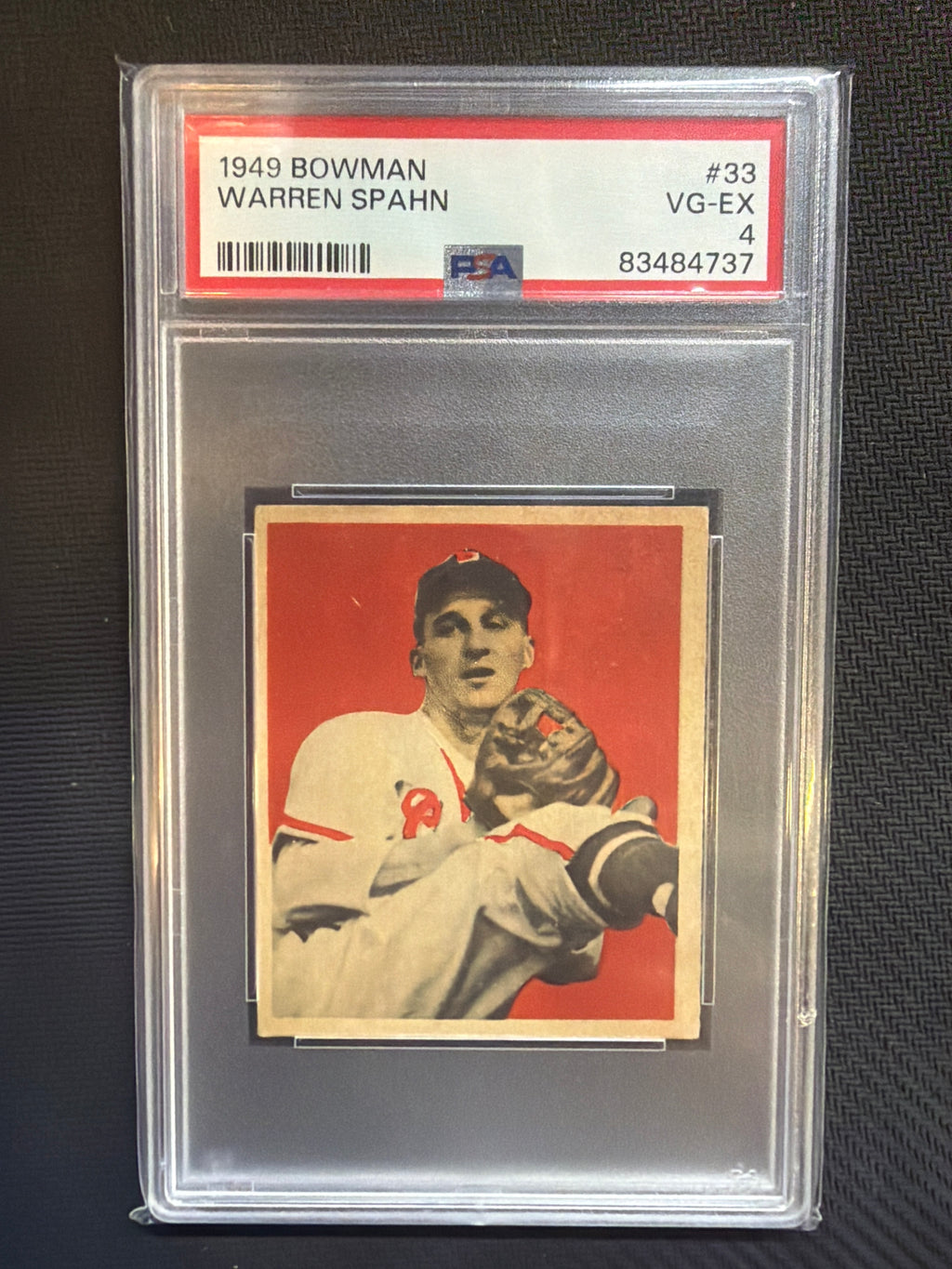 1949 Bowman Warren Spahn #33 PSA 4 Braves