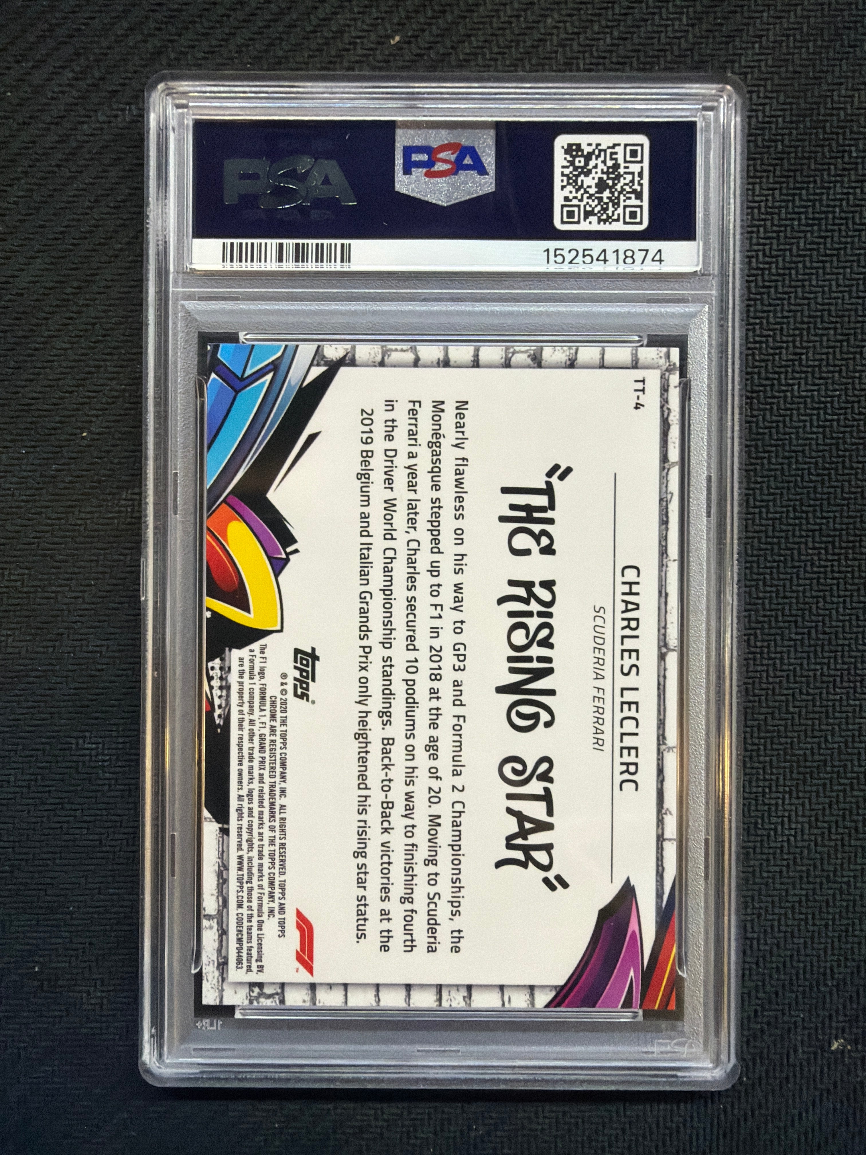 2020 Topps Chrome F1 Charles Leclerc Track Tags #4 PSA 10 Ferrari 874