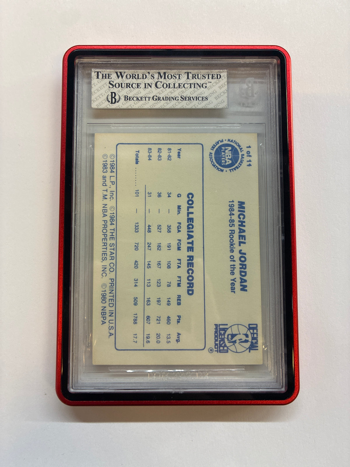 1985 Star Michael Jordan Last 11 ROY's BGS 7 Bulls