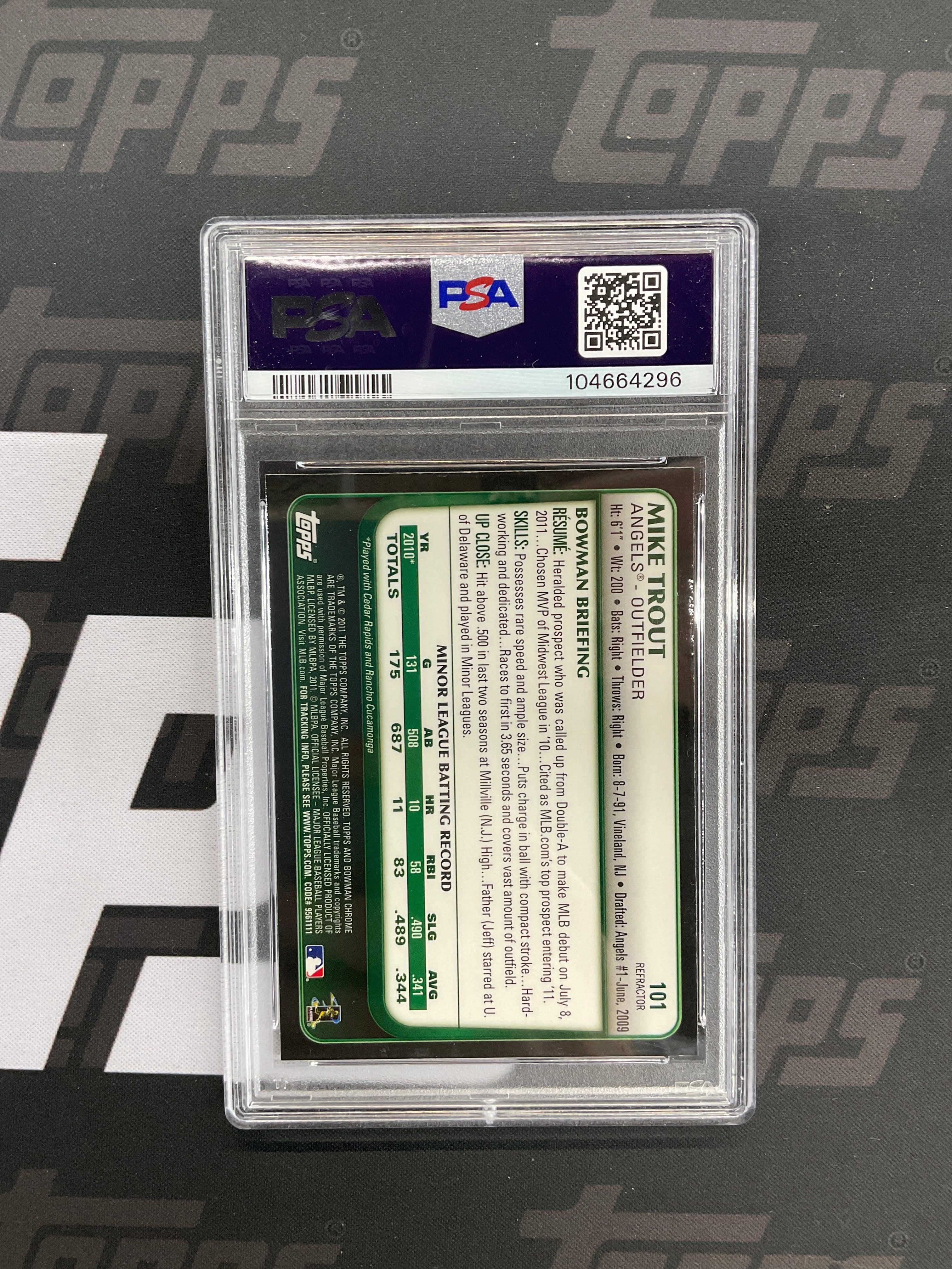 2011 Bowman Chrome Mike Trout Rookie Refractor PSA 9