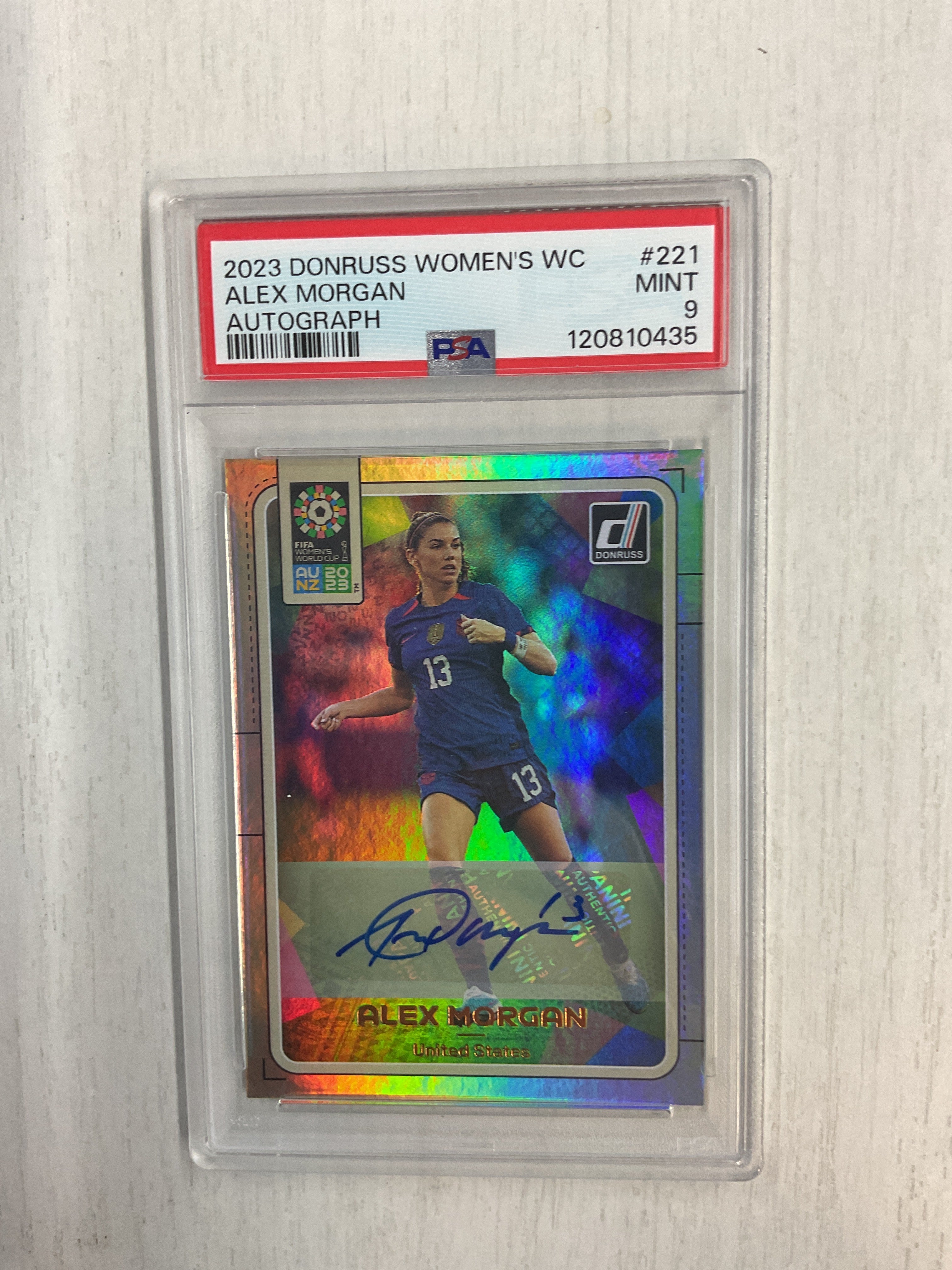 2023 Donruss World Cup Alex Morgan Auto PSA 9