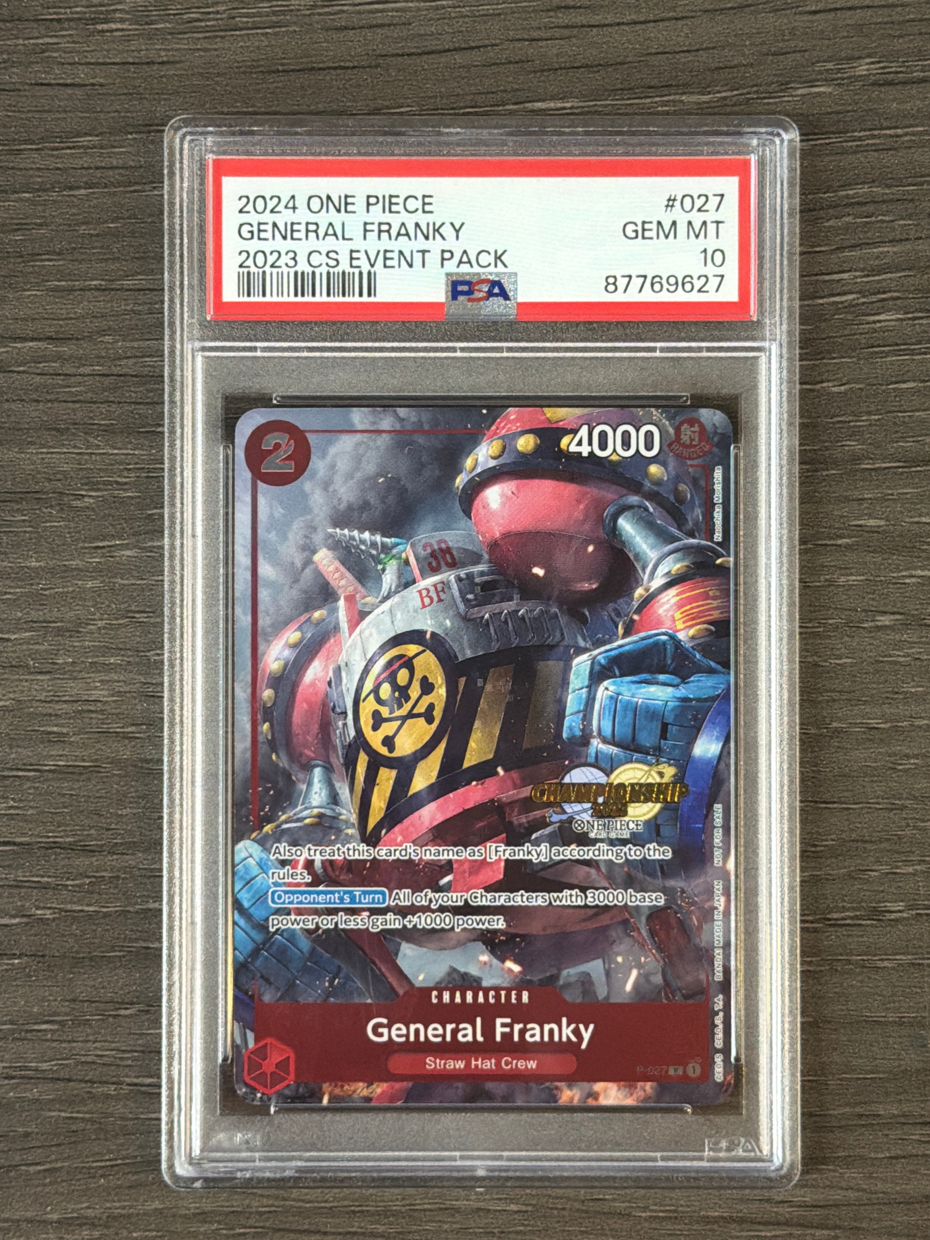 2024 ONE PIECE CHAMPIONSHIP 2023 EVENT PACK 027 GENERAL FRANKY PSA 10 627