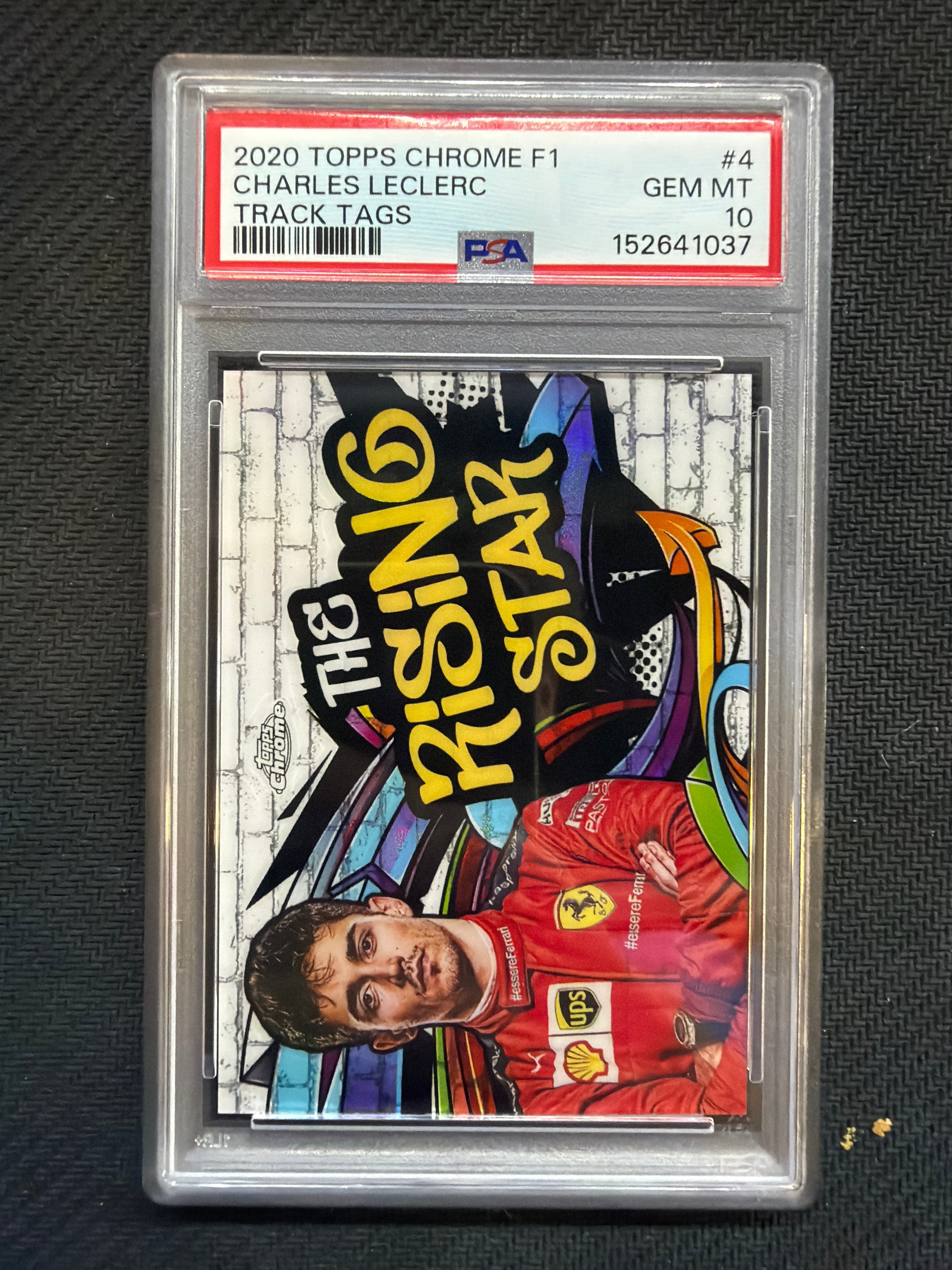 2020 Topps Chrome F1 Charles Leclerc Track Tags #4 PSA 10 Ferrari 037