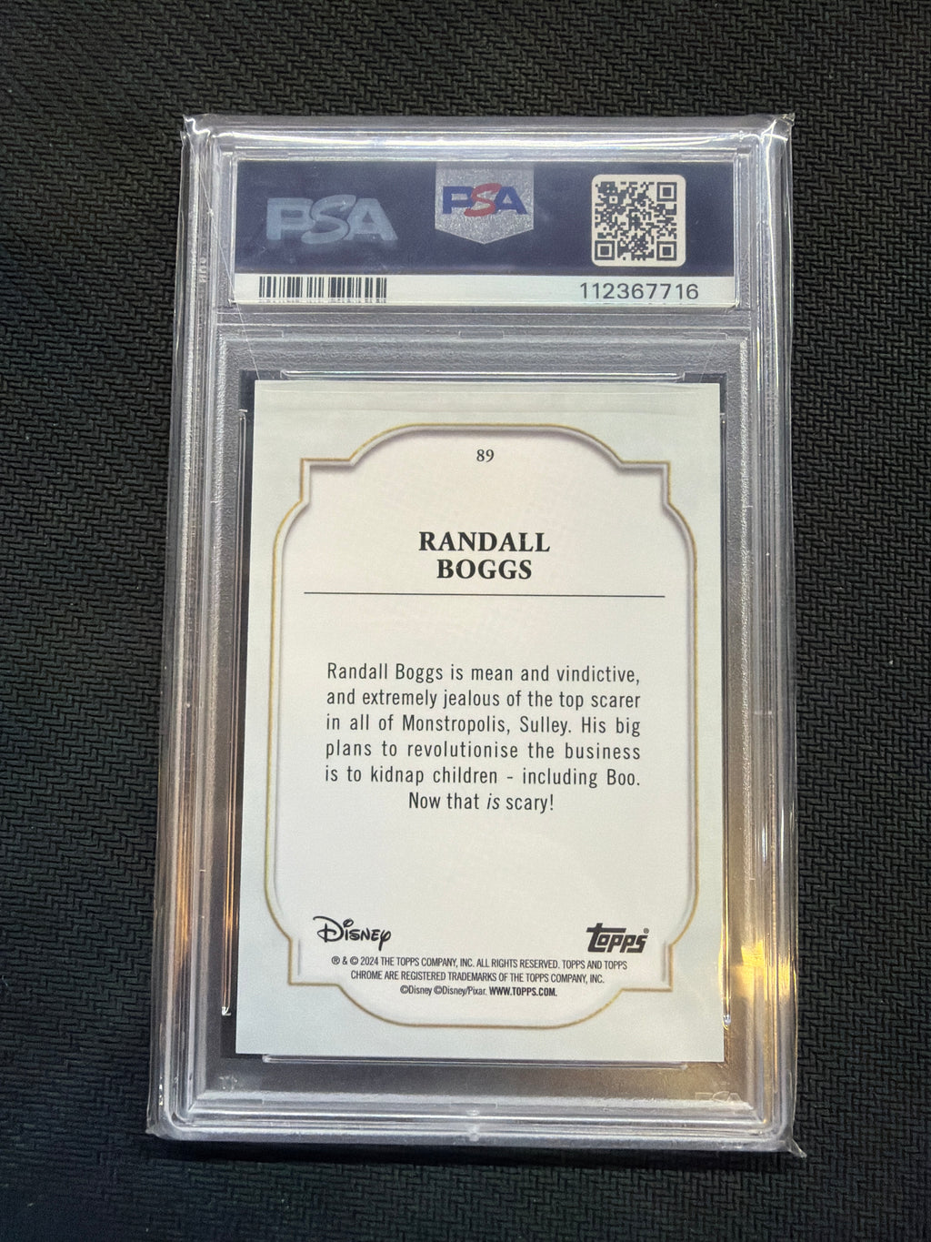 2024 Topps Chrome Disney Randall Boggs Gold /50 PSA 10