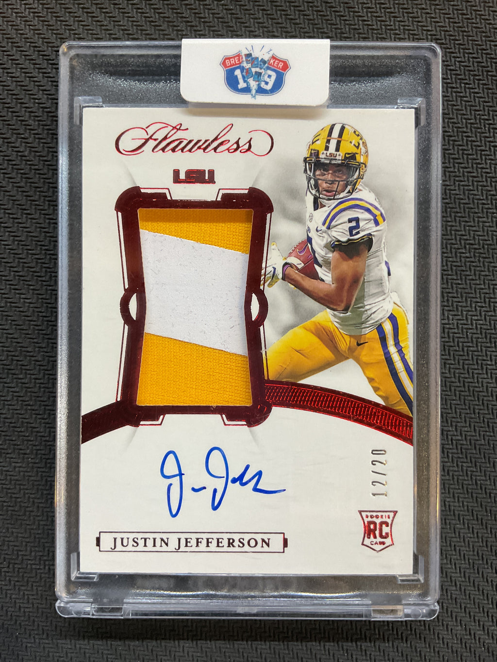 2020 Panini Collegiate Flawless Justin Jefferson RPA Ruby /20 LSU