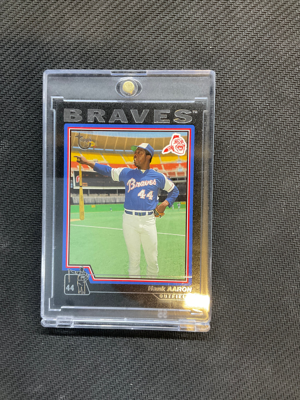 2004 Topps #44 Hank Aaron Black Vintage Stock /99 Braves