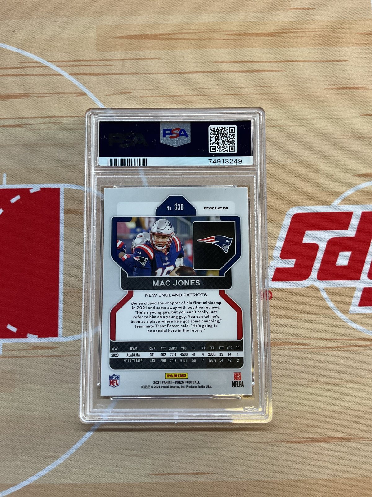 2021 Panini Prizm Mac Jones Orange Disco Rookie PSA 9 Alabama 249