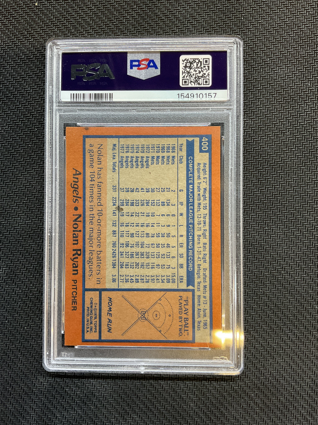 1978 Topps Nolan Ryan #400 PSA 5 157