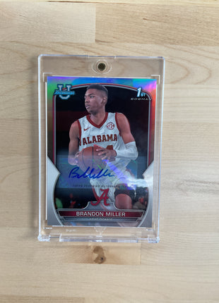 2023 Bowman U Chrome Brandon Miller Refractor Auto /499 Alabama
