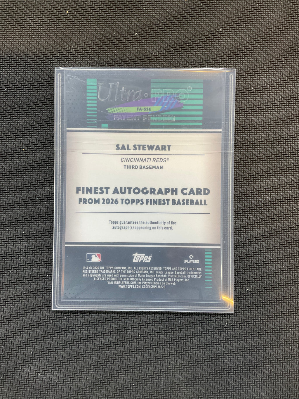 2026 Topps Finest Sal Stewart Rookie Finest Autographs Orange /25 Reds