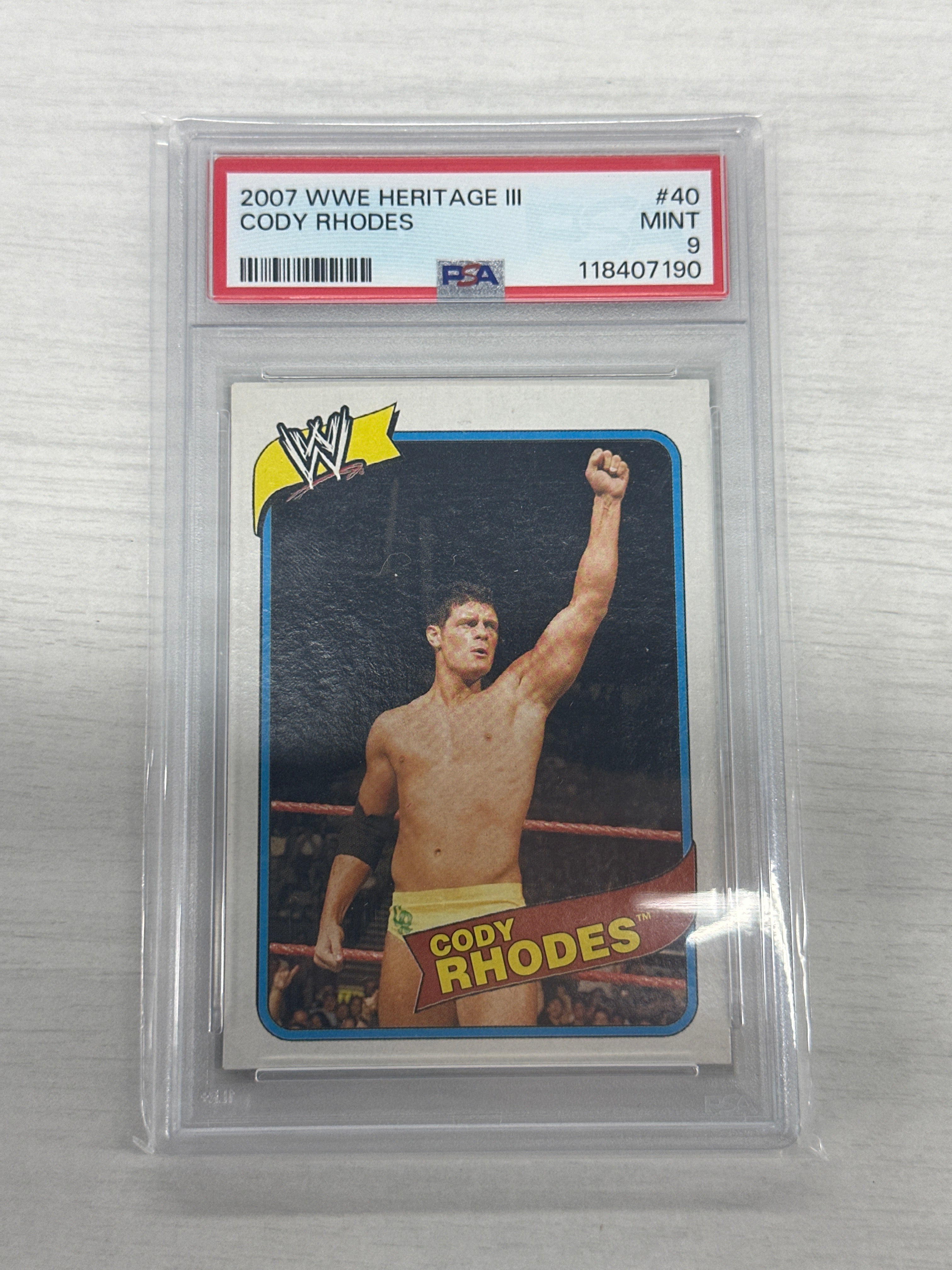 2007 WWE Heritage Cody Rhodes PSA 9 Rookie