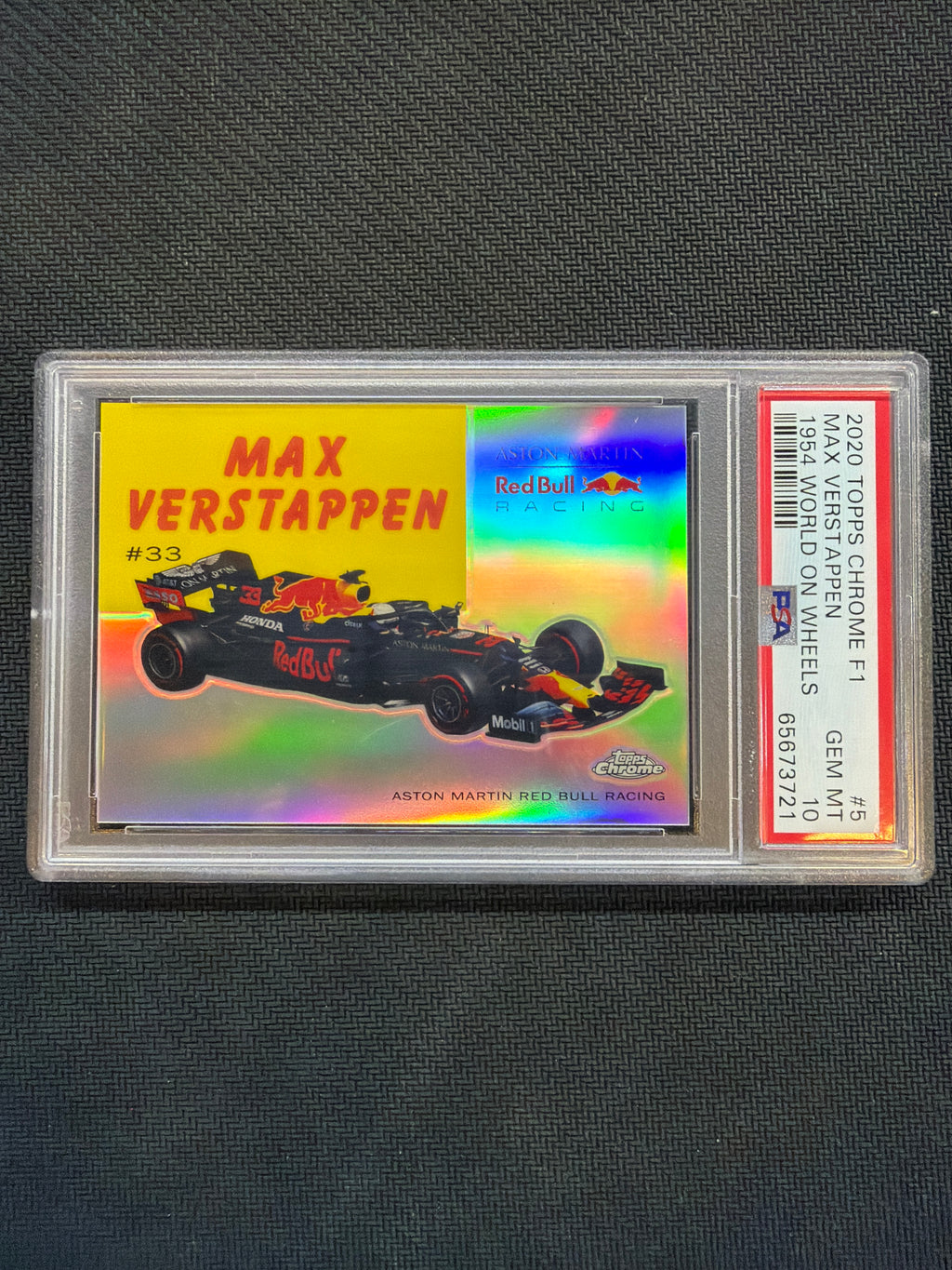 2020 Topps Chrome F1 Max Verstappen 54 World On Wheels Refractor #5 PSA 10 Rookie
