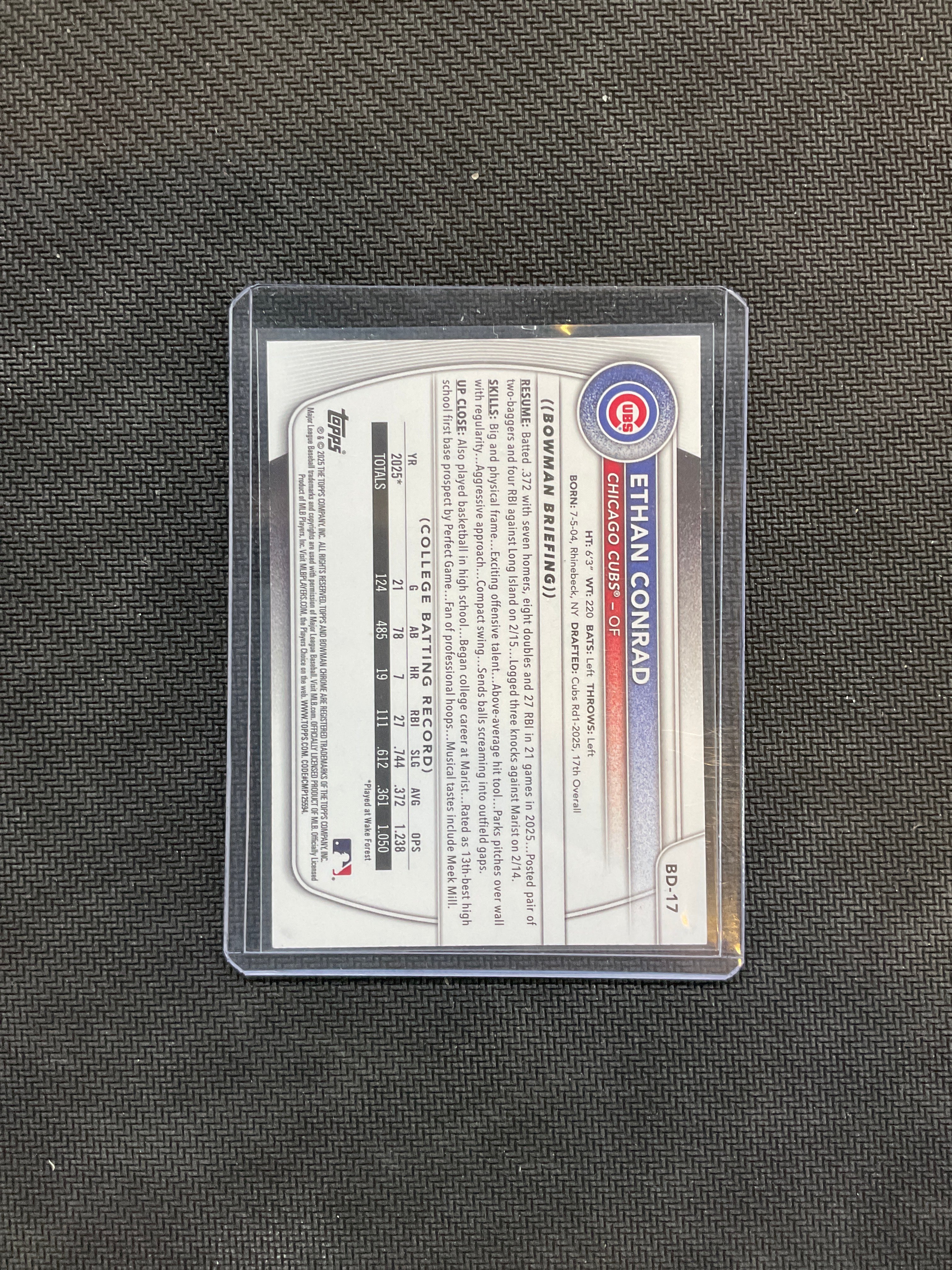 2025 Bowman Paper Ethan Conrad Red /5 Cubs