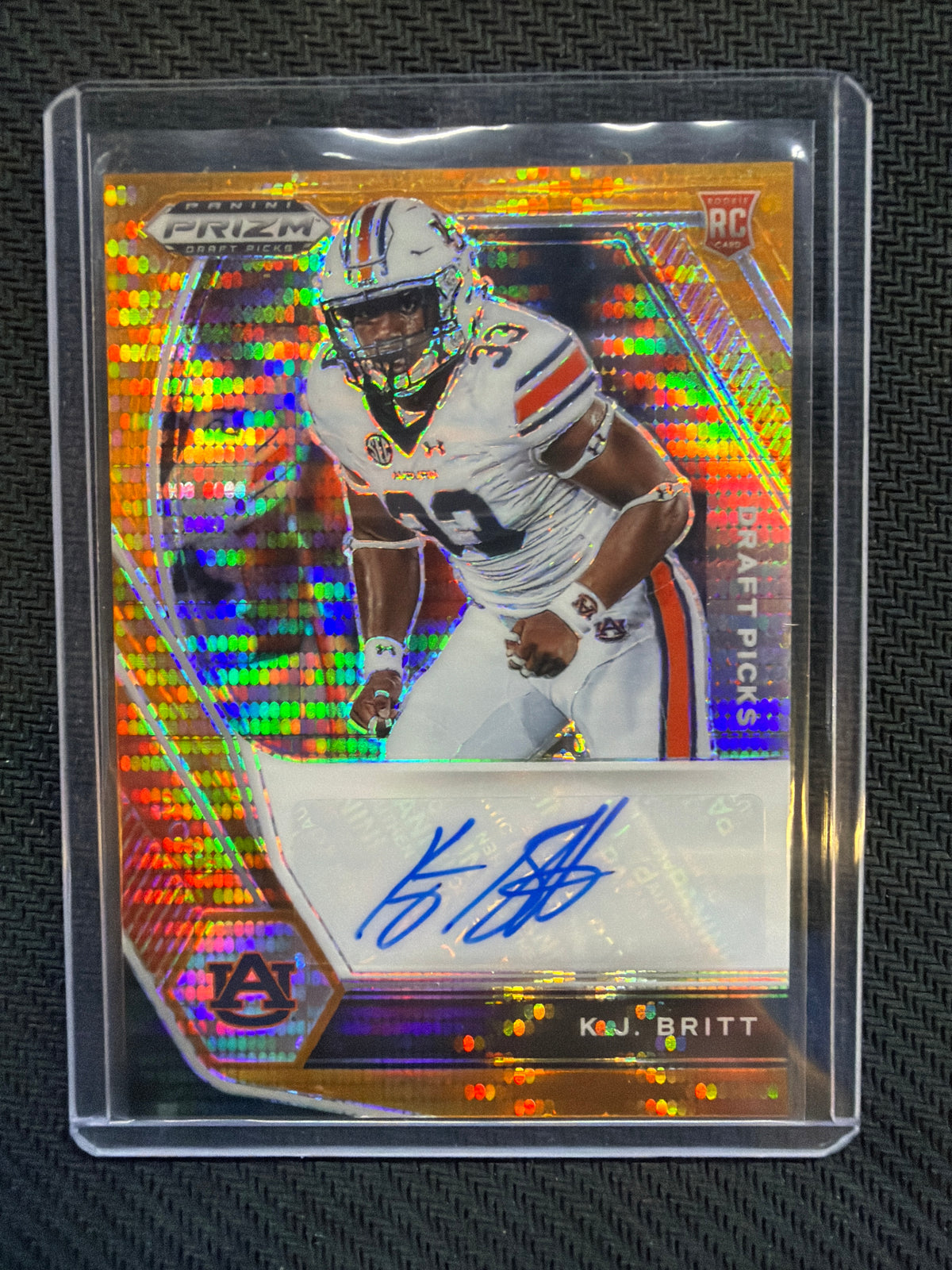 2021 Prizm Draft Picks K.J. Britt Rookie Auto /49 Auburn