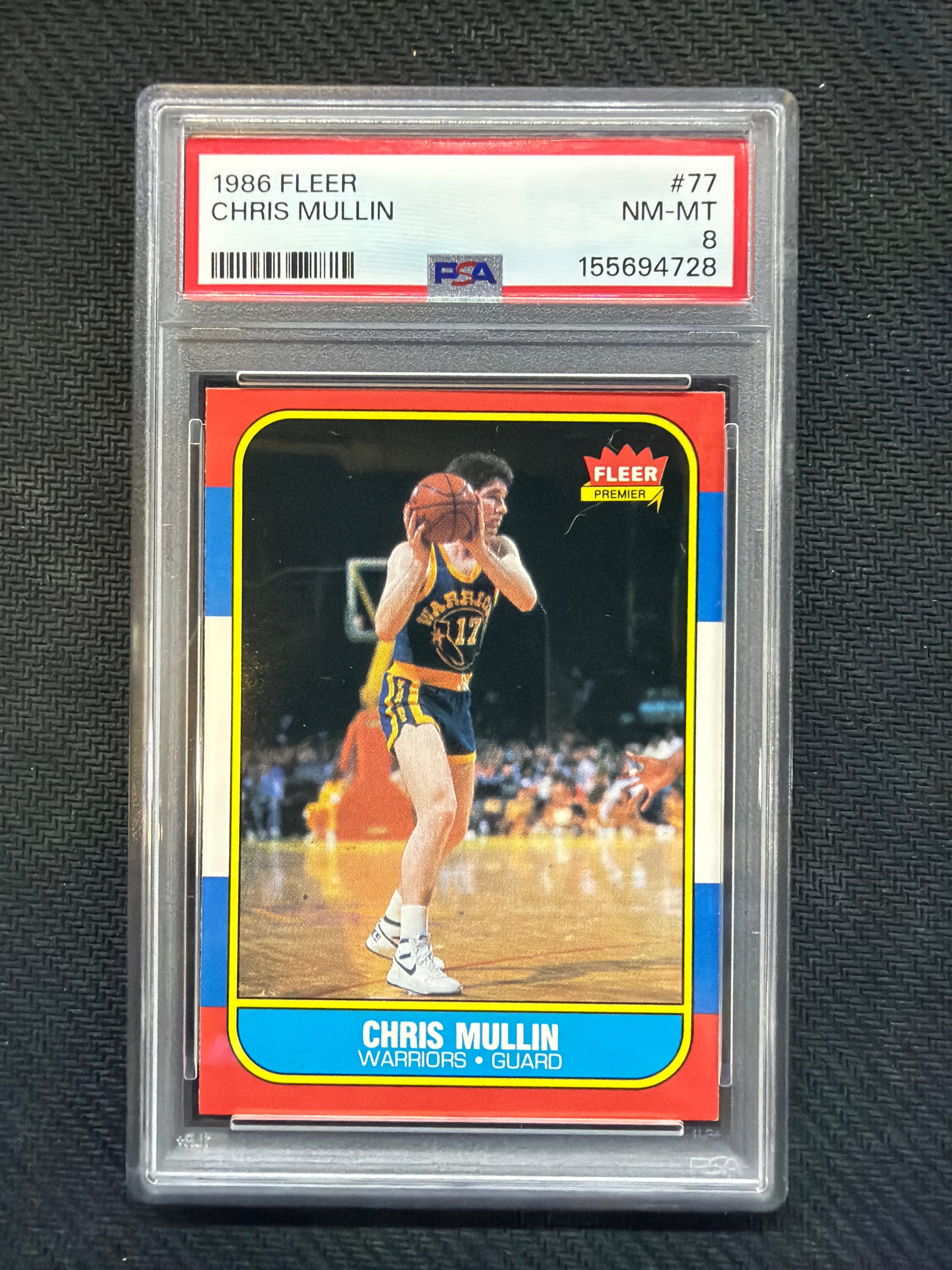 1986 Fleer Chris Mullin #77 PSA 8 Warriors 728