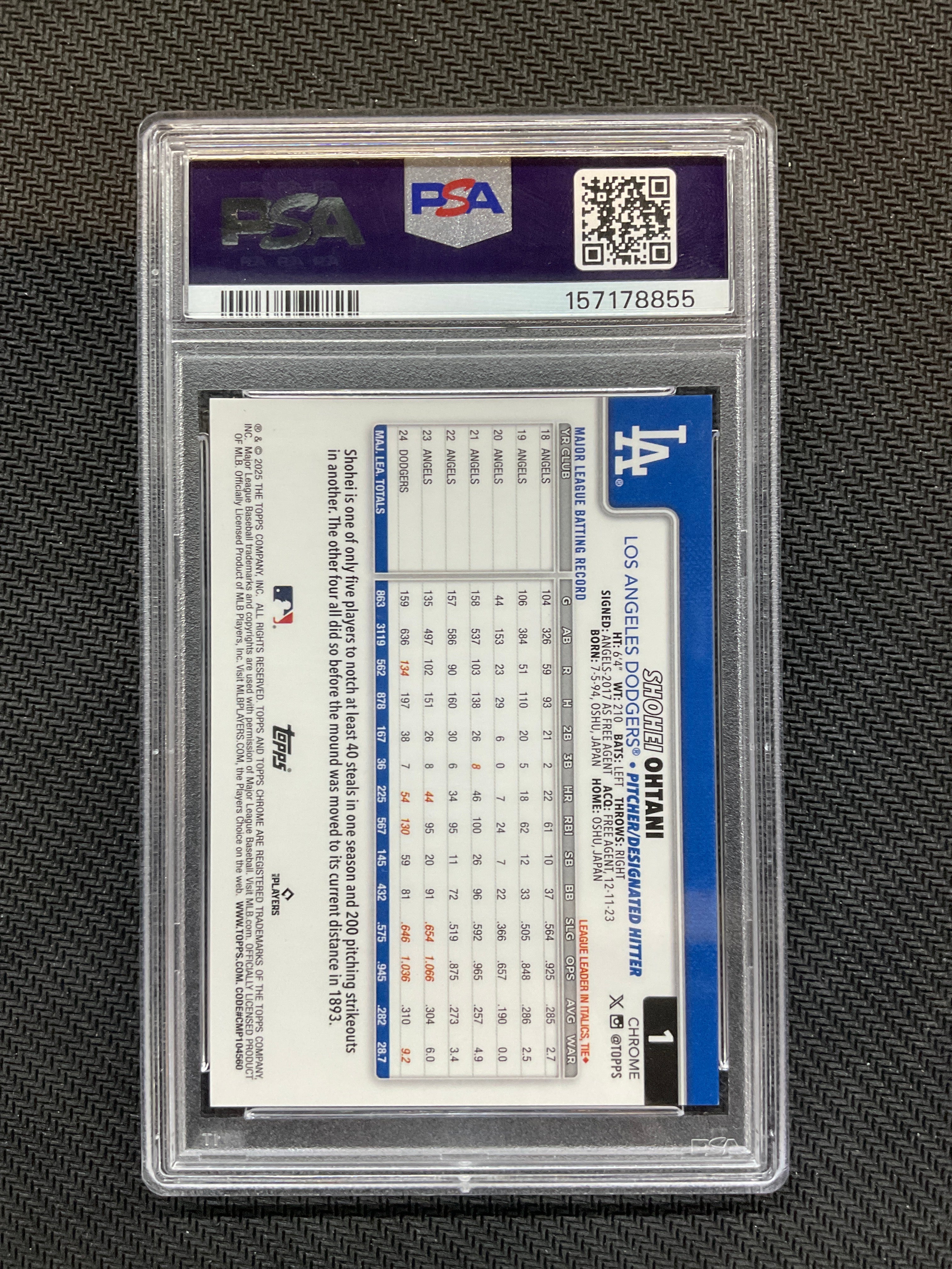 2025 Topps Chrome Logofractor Shohei Ohtani Variation Gold /50 PSA 9 Dodgers