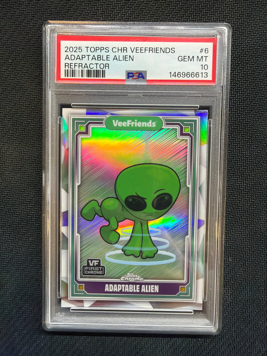 2025 Topps Chrome VeeFriends Adaptable Alien Refractor PSA 10