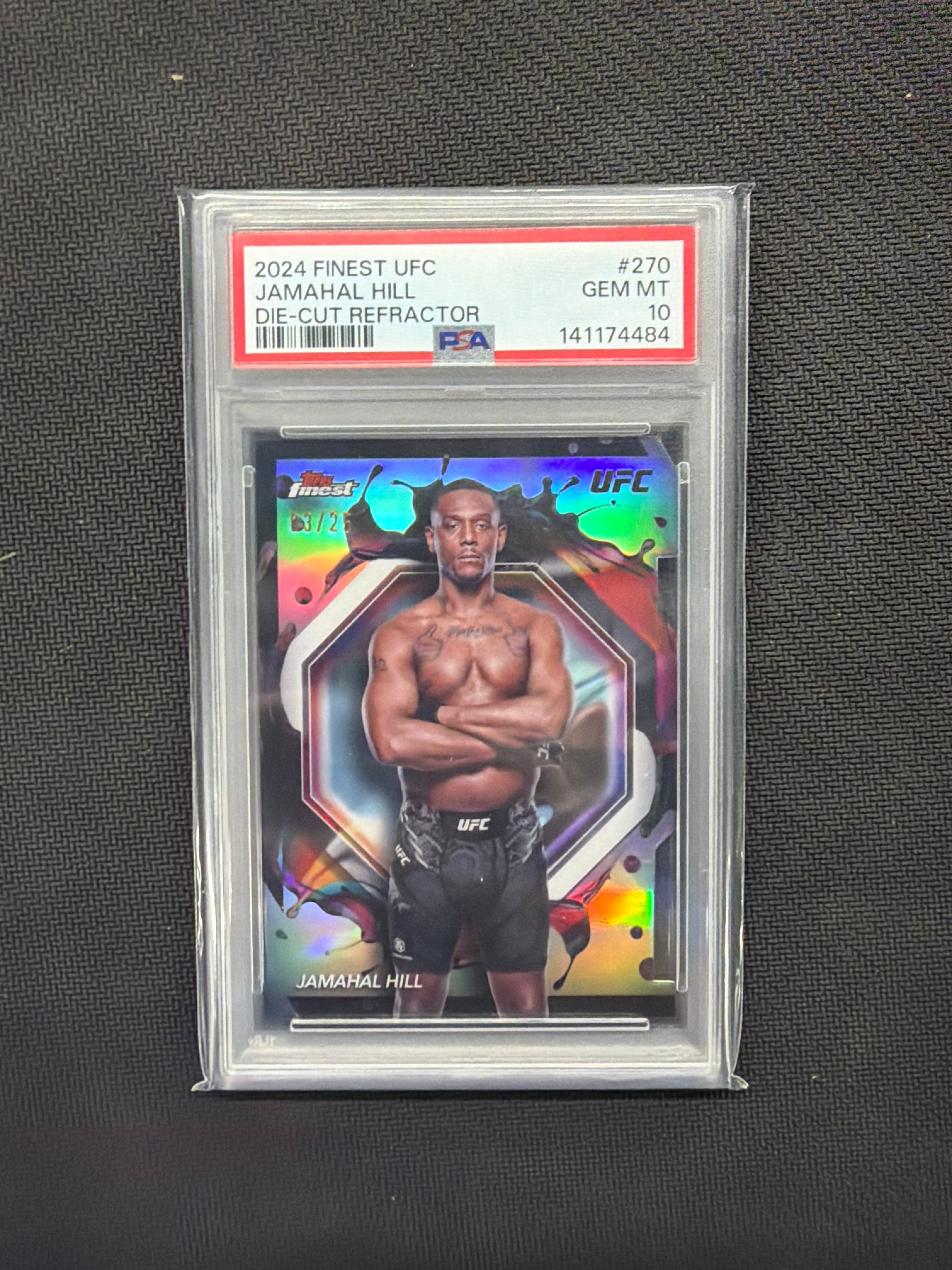 2024 Finest UFC Jamahal Hill Die-Cut Refractor /25 PSA 10