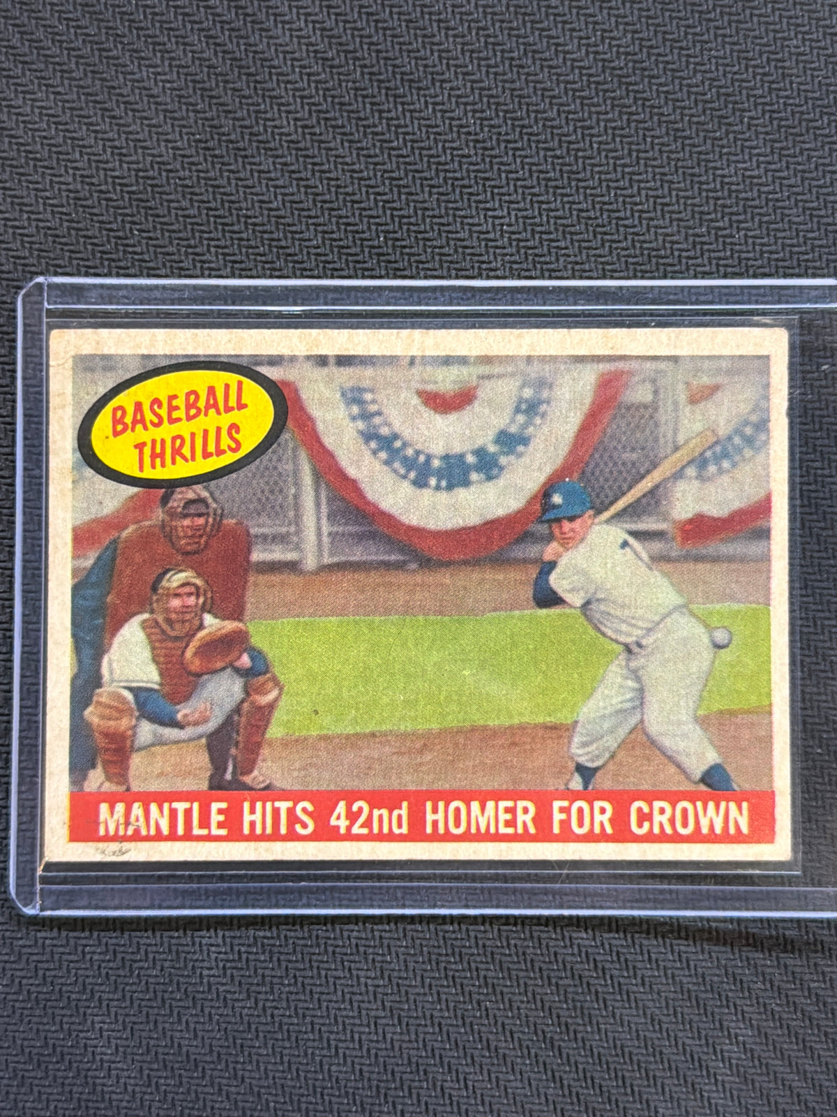 1959 Topps Mantle Hits 42nd Homer For Crown #461 Yankees