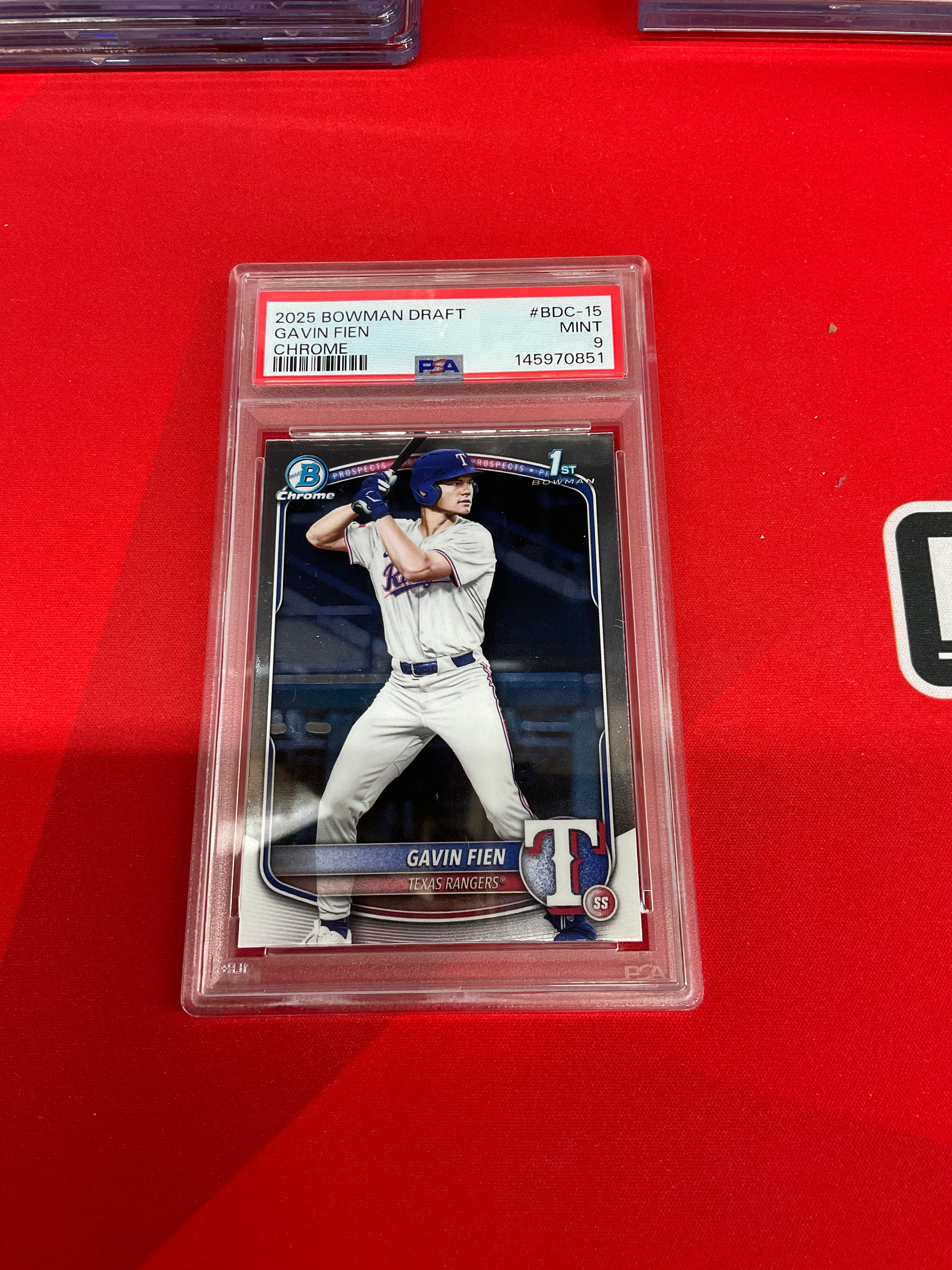 2025 Bowman Chrome Gavin Fien PSA 9 Rangers