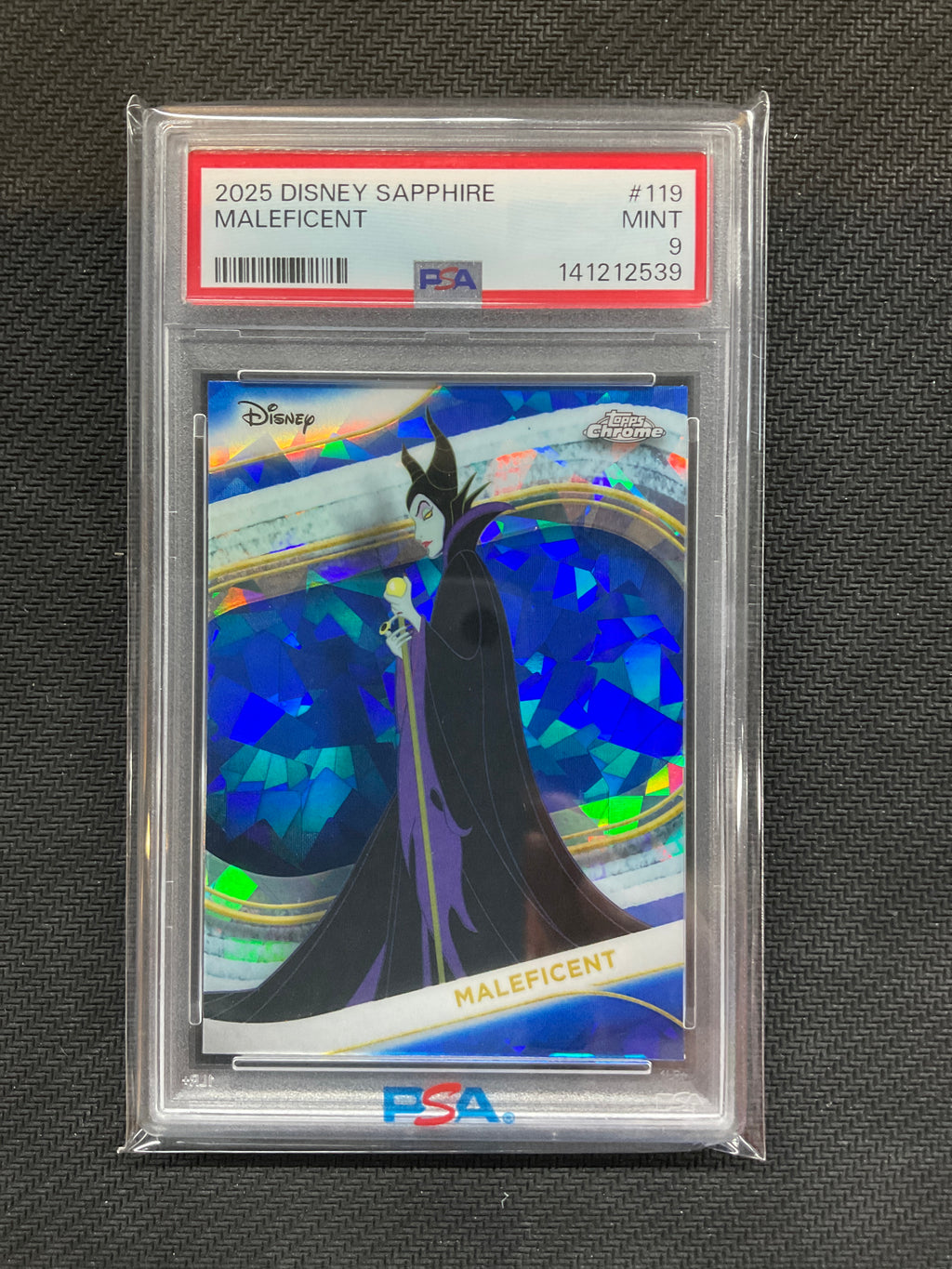 2025 Topps Chrome Disney Sapphire Maleficent #119 PSA 9 539