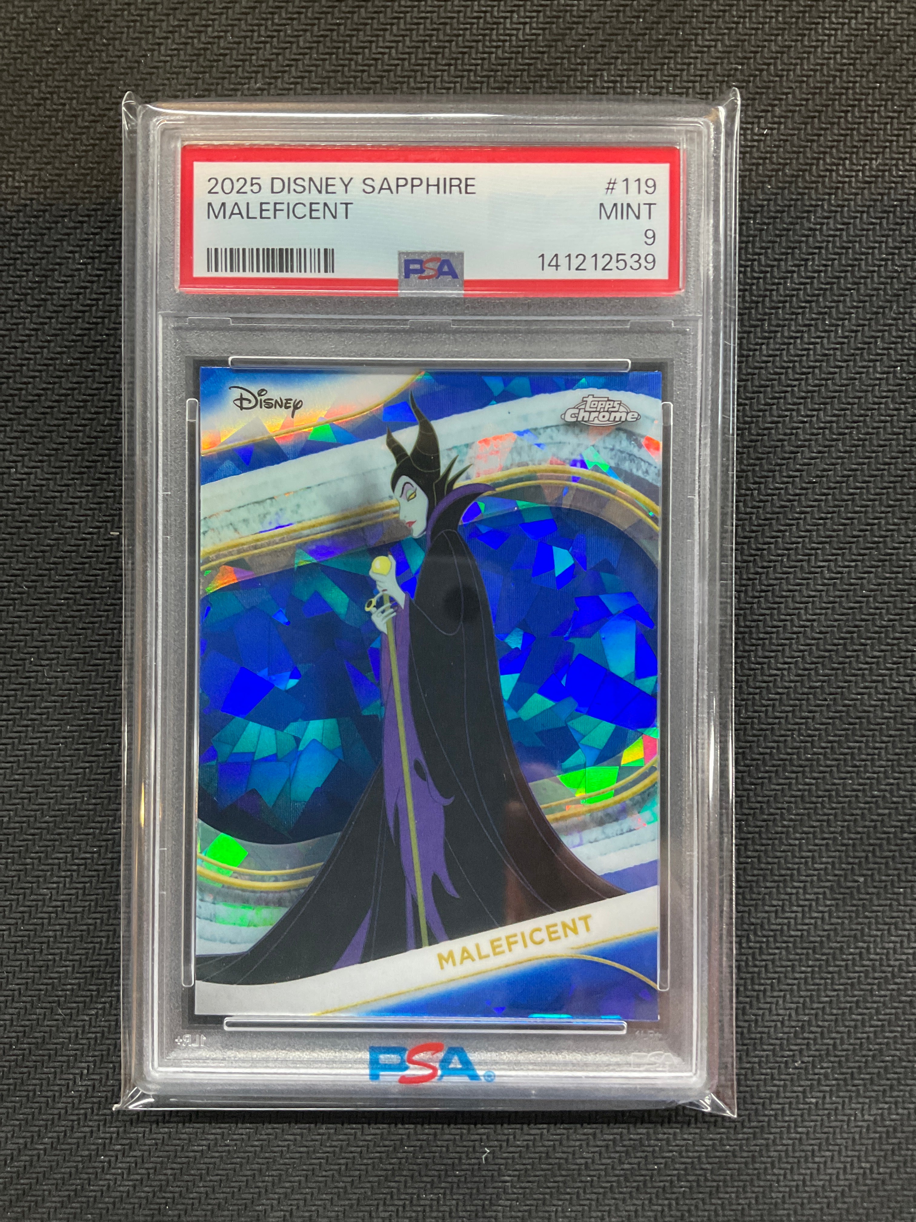 2025 Topps Chrome Disney Sapphire Maleficent #119 PSA 9 539