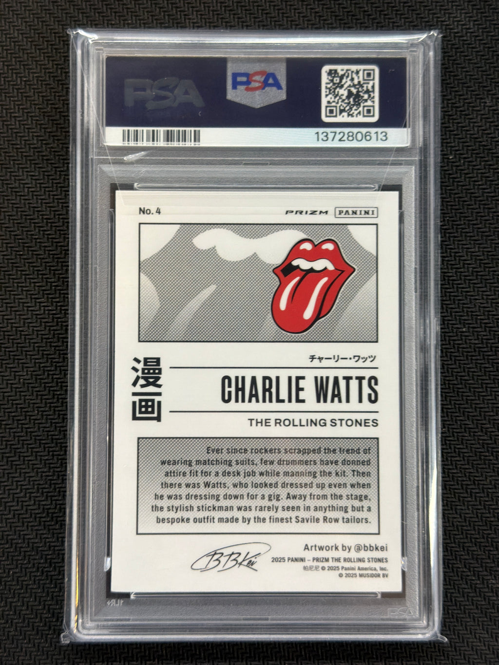 2025 Prizm Rolling Stones Charlie Watts Manga #4 PSA 9 613