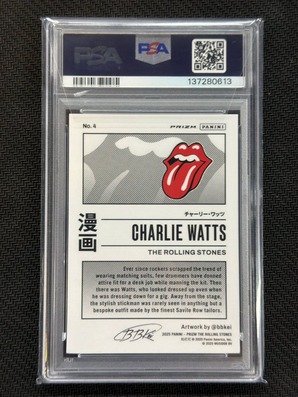 2025 Prizm Rolling Stones Charlie Watts Manga #4 PSA 9 613