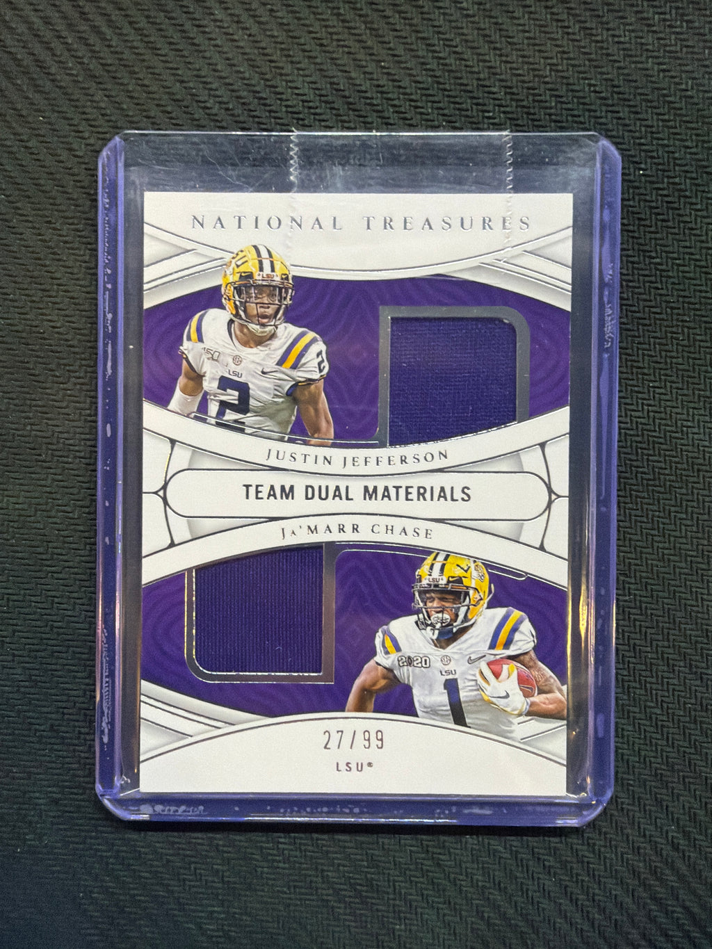2022 National Treasures Collegiate Team Dual Materials Jefferson/Chase /99 LSU