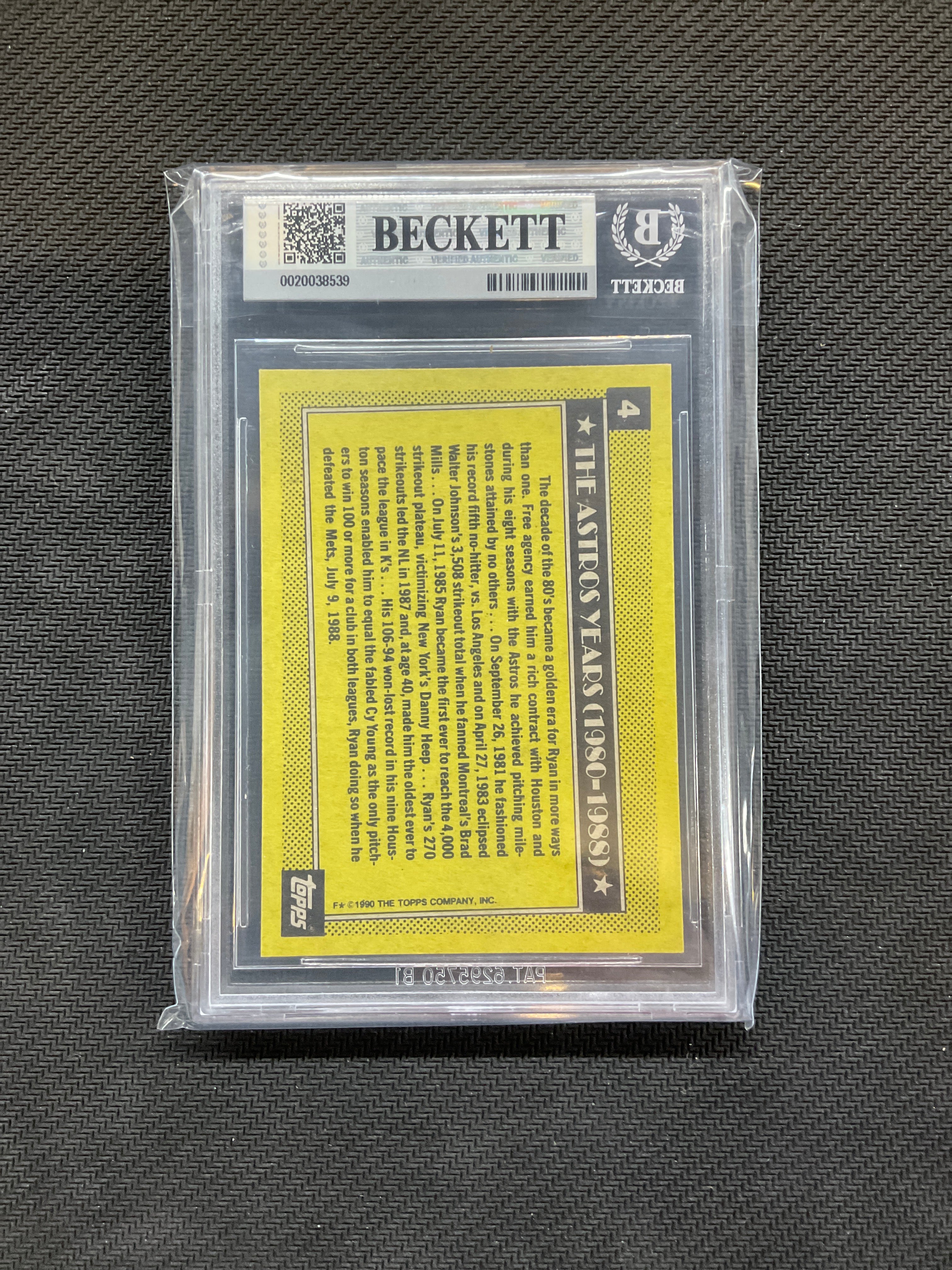1990 Topps Nolan Ryan #4 Salute BGS 8.5 539