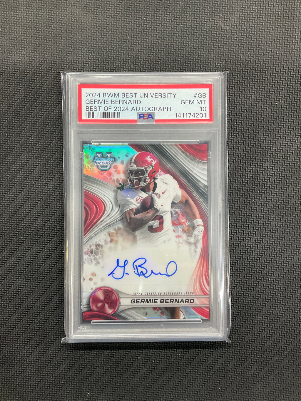 2024 Bowman Best Germie Bernard Refractor Auto PSA 10 Alabama
