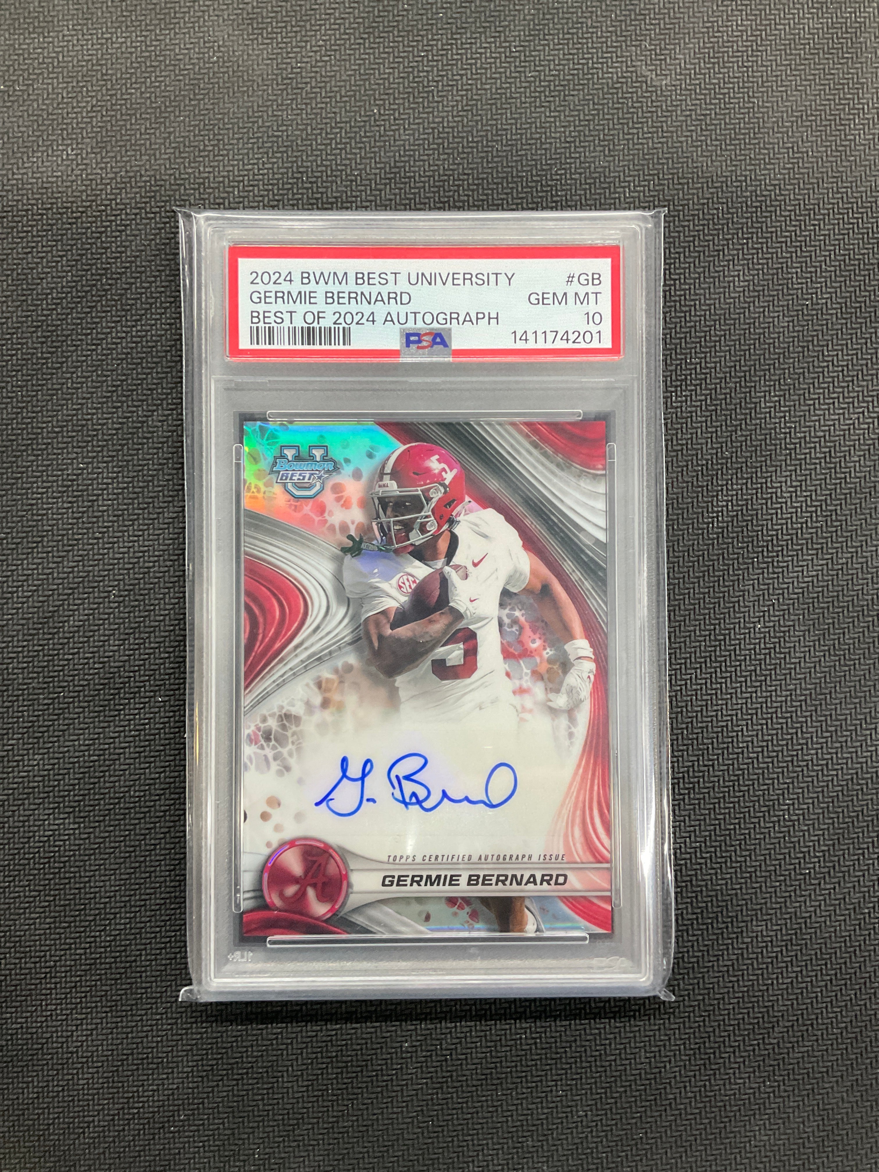 2024 Bowman Best Germie Bernard Refractor Auto PSA 10 Alabama