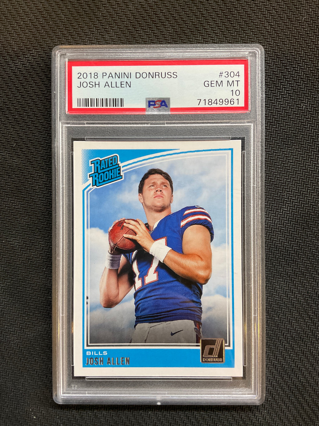2018 Panini Donruss Josh Allen #304 Rookie PSA 10