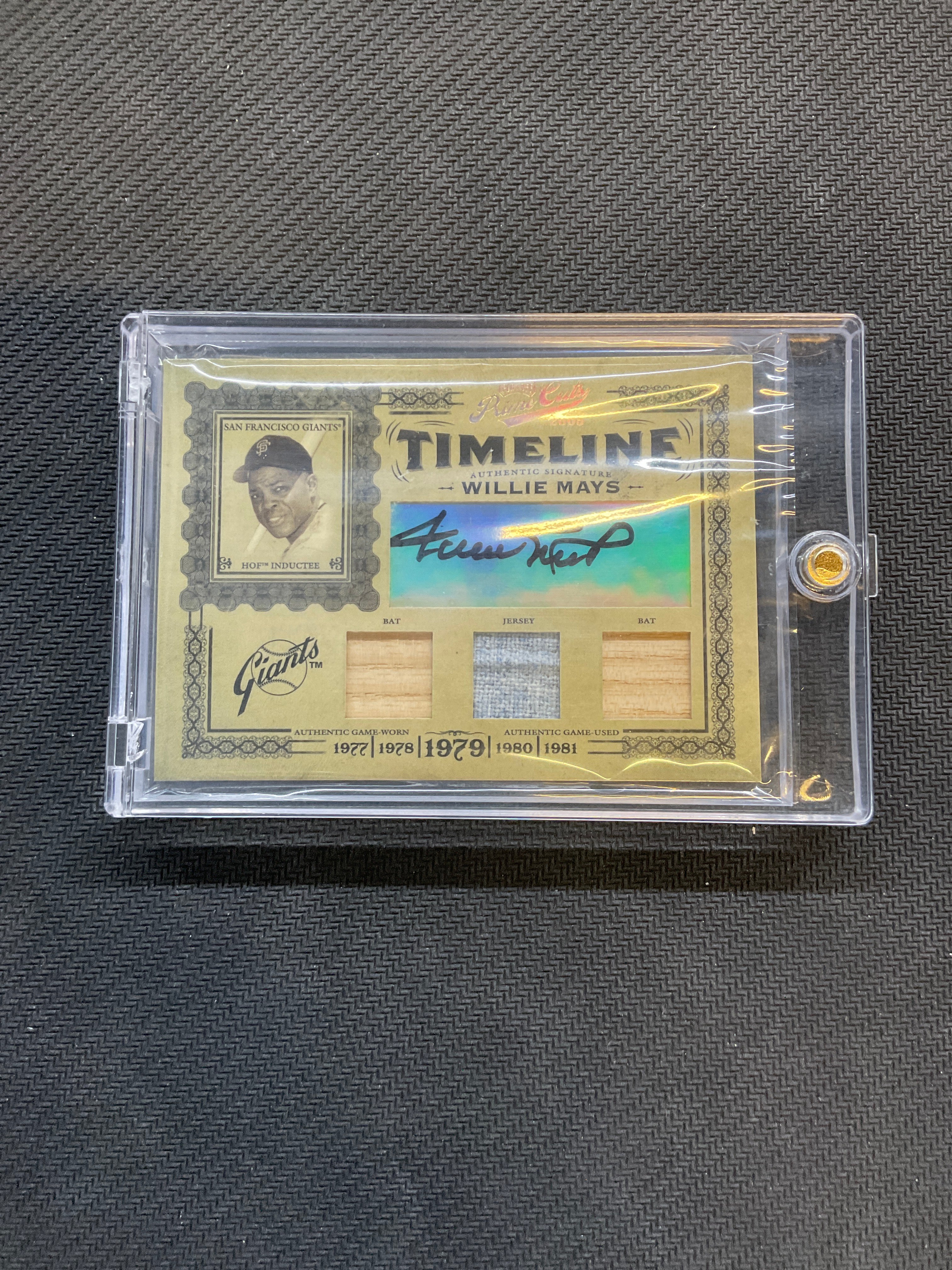 2005 Donruss Playoff Willie Mays Patch Auto /5 Timeline Giants