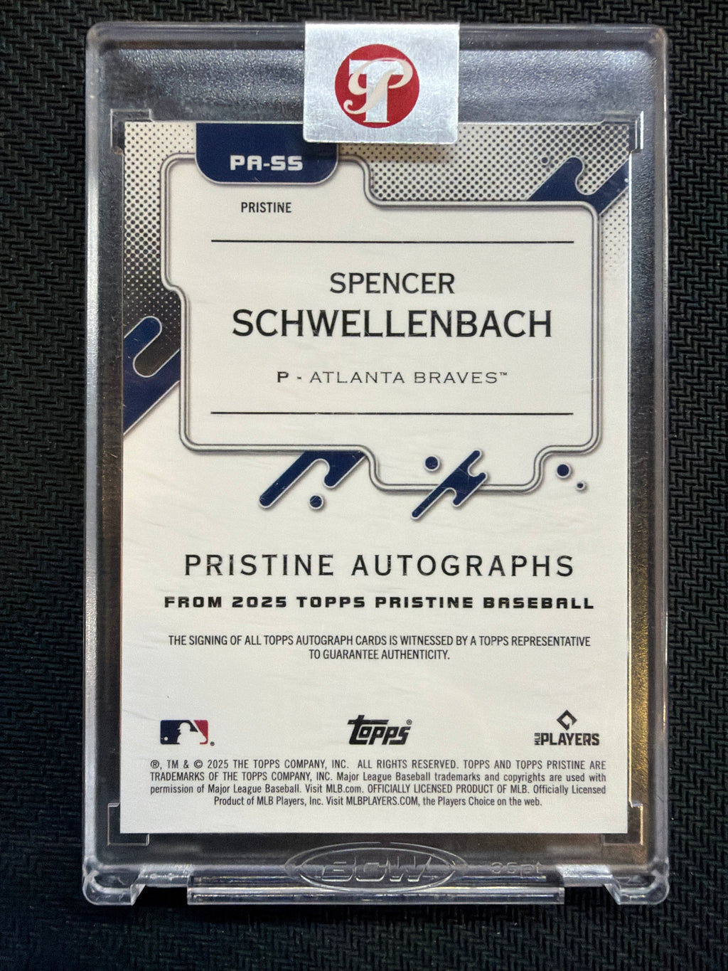 2025 Topps Pristine Spencer Schwellenbach Rookie Auto Braves