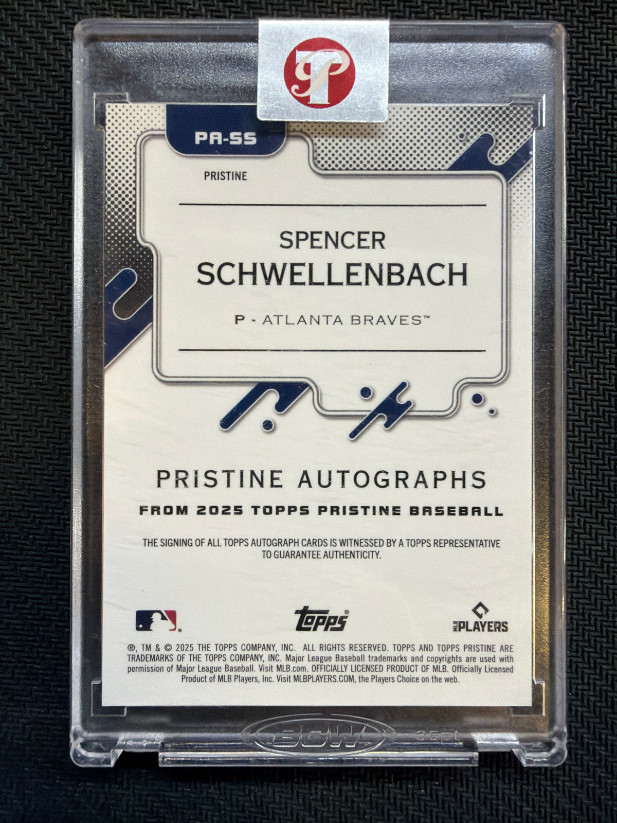 2025 Topps Pristine Spencer Schwellenbach Rookie Auto Braves