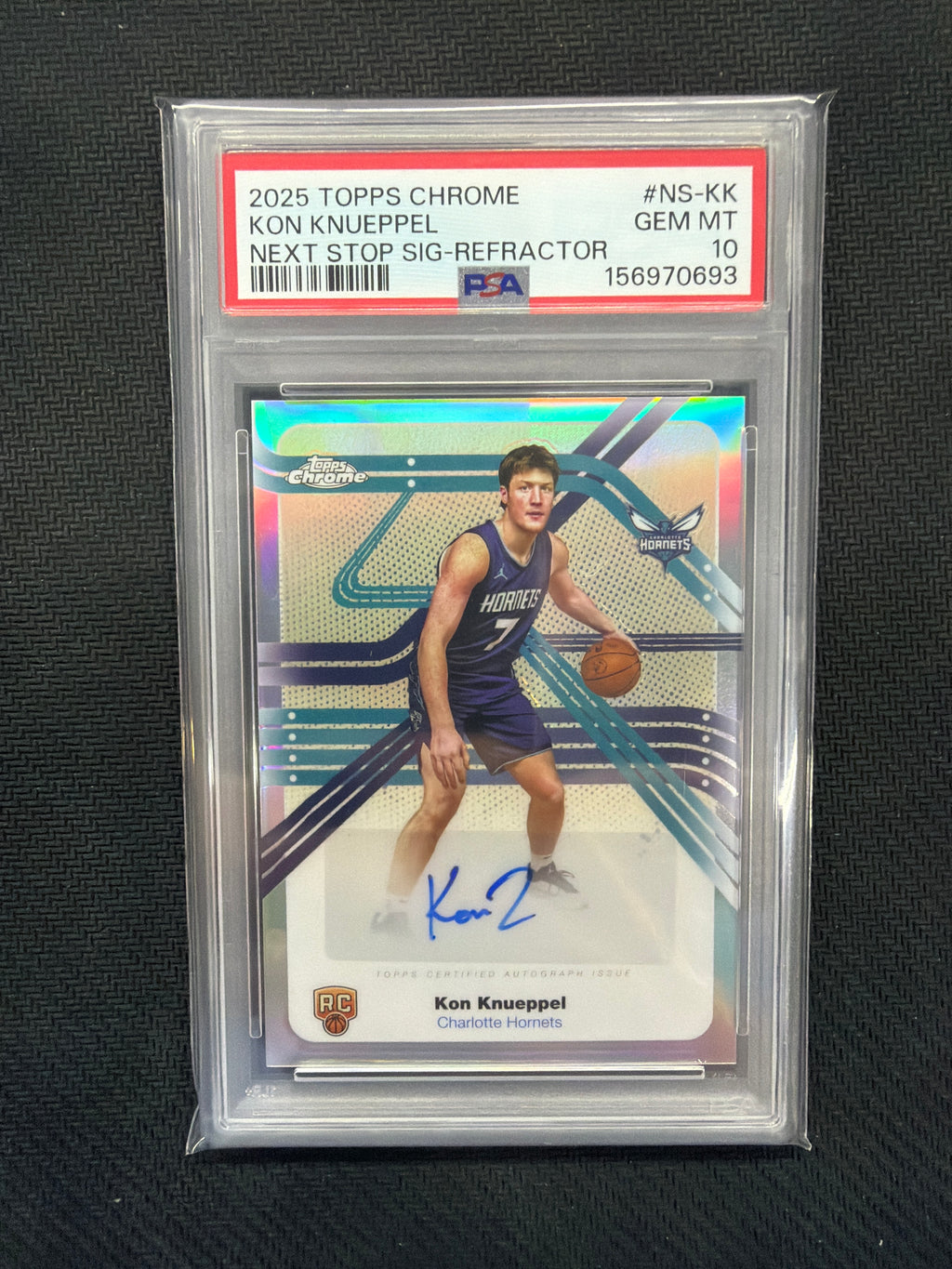 2025/26 Topps Chrome Kon Knueppel Next Stop Auto Refractor PSA 10 Rookie