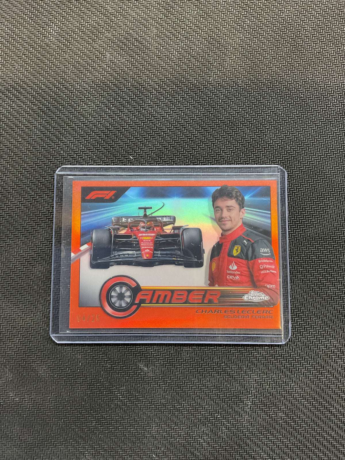 2023 Topps Chrome F1 Charles Leclerc Camber Orange Refractor /25