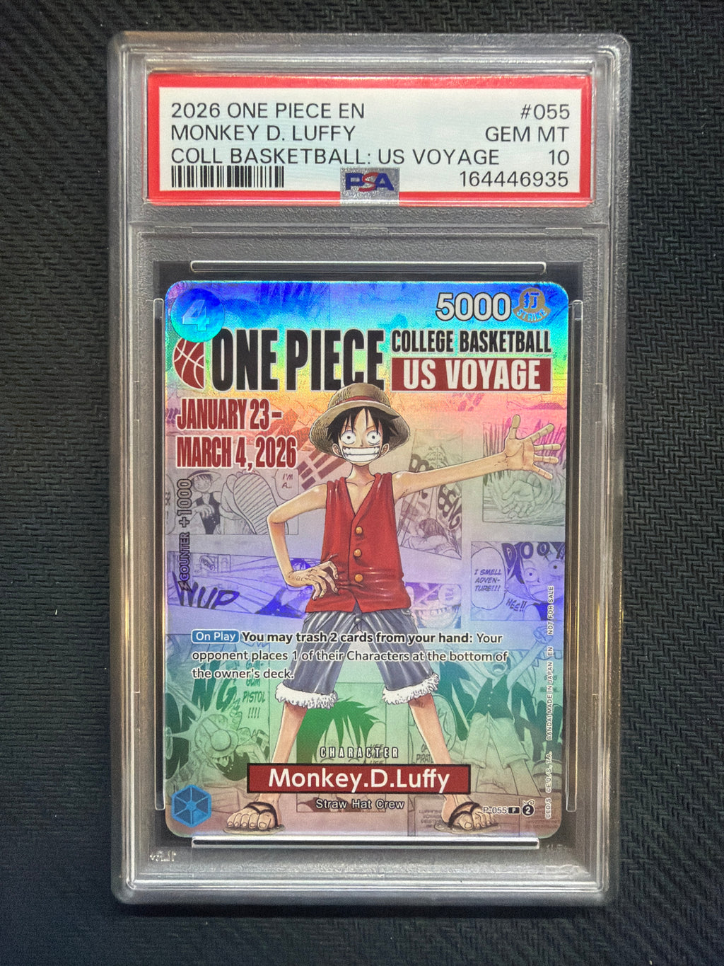 2026 One Piece College Basketball US Voyage Monkey D Luffy 055 PSA 10