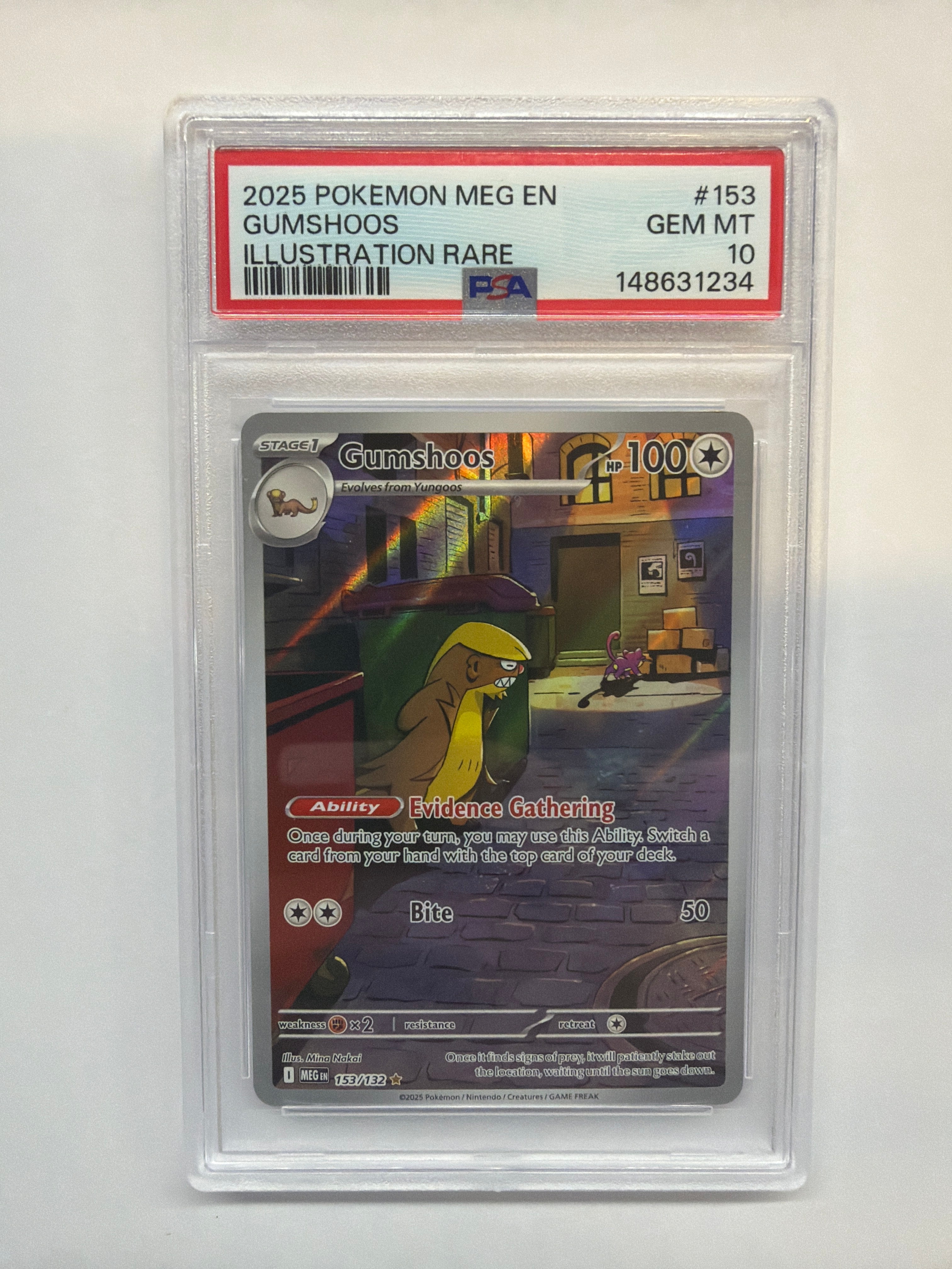 2025 Pokemon Mega Evolution Gumshoos 153 PSA 10